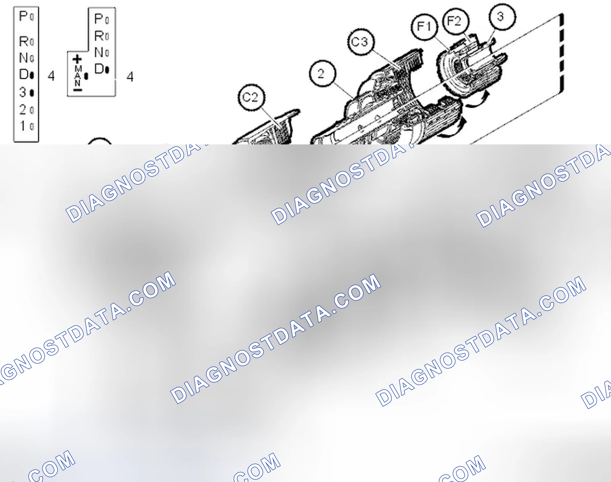 Scheme 1277: Gear shift position D/MAN - 4th gear