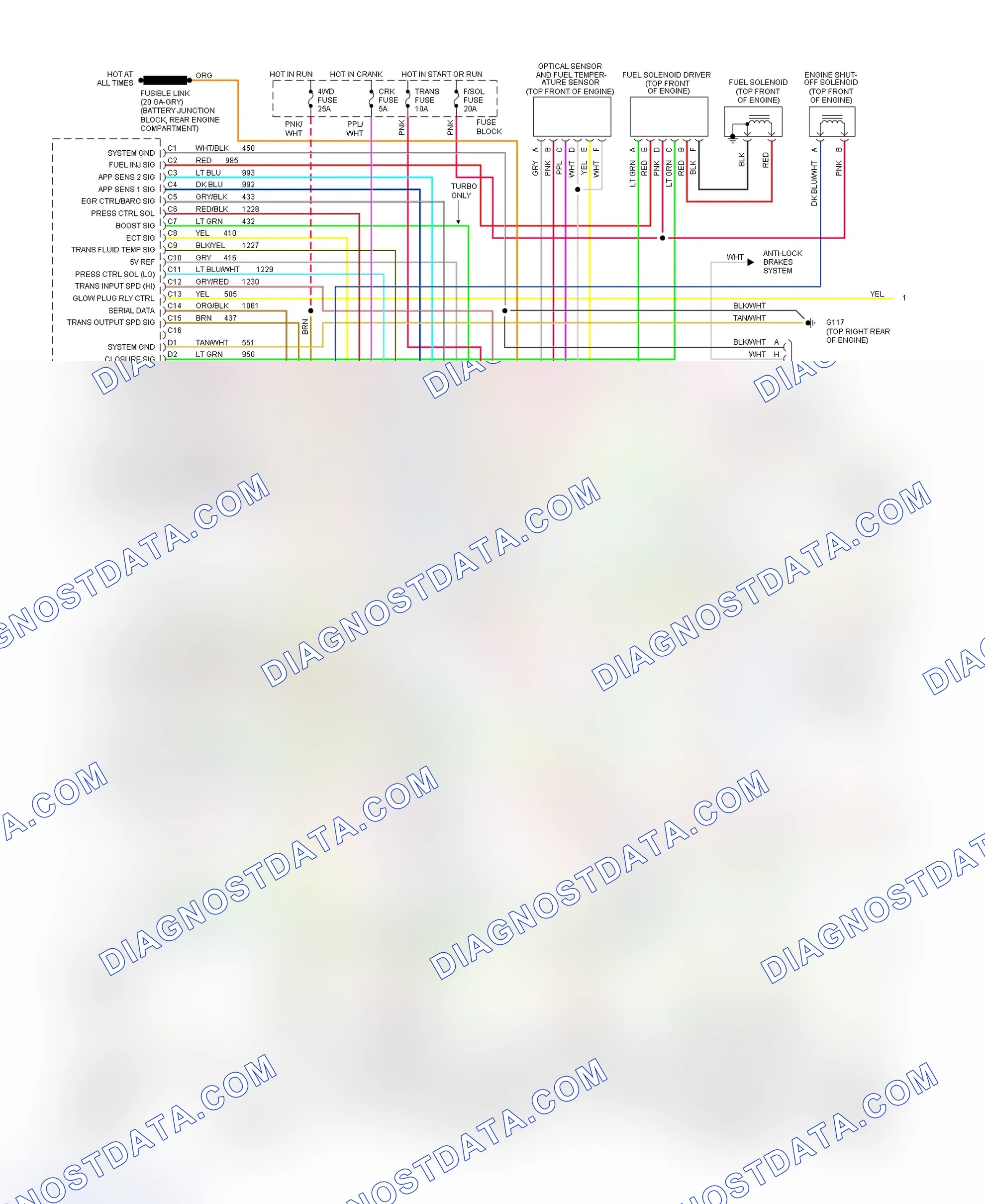 Scheme 16: Wiring Diagram (6.5L With 4L60-E - 1 Of 2)