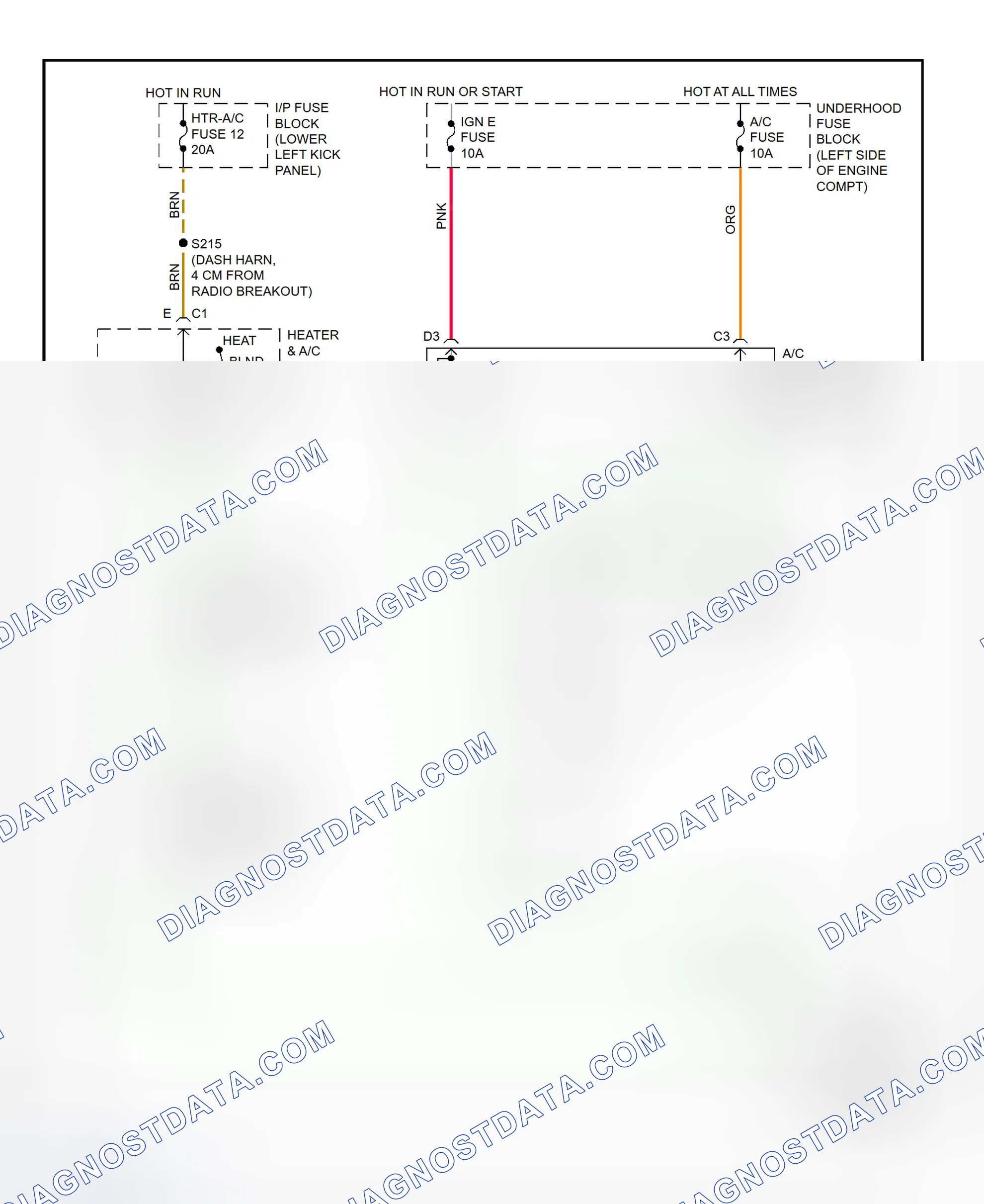 Scheme 26: A/C Compressor Clutch Control Circuit Wiring Diagram (2001 Express & Savana - Diesel Engine)