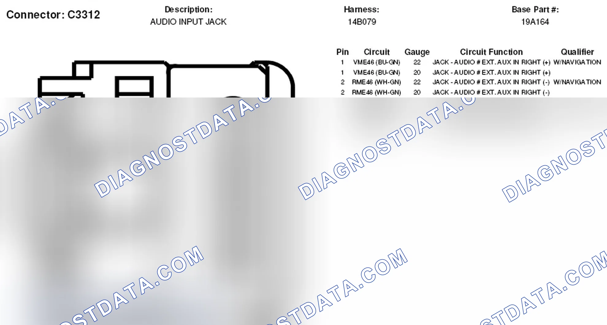 Scheme 363: Audio Input Jack Connector End View (C3312)