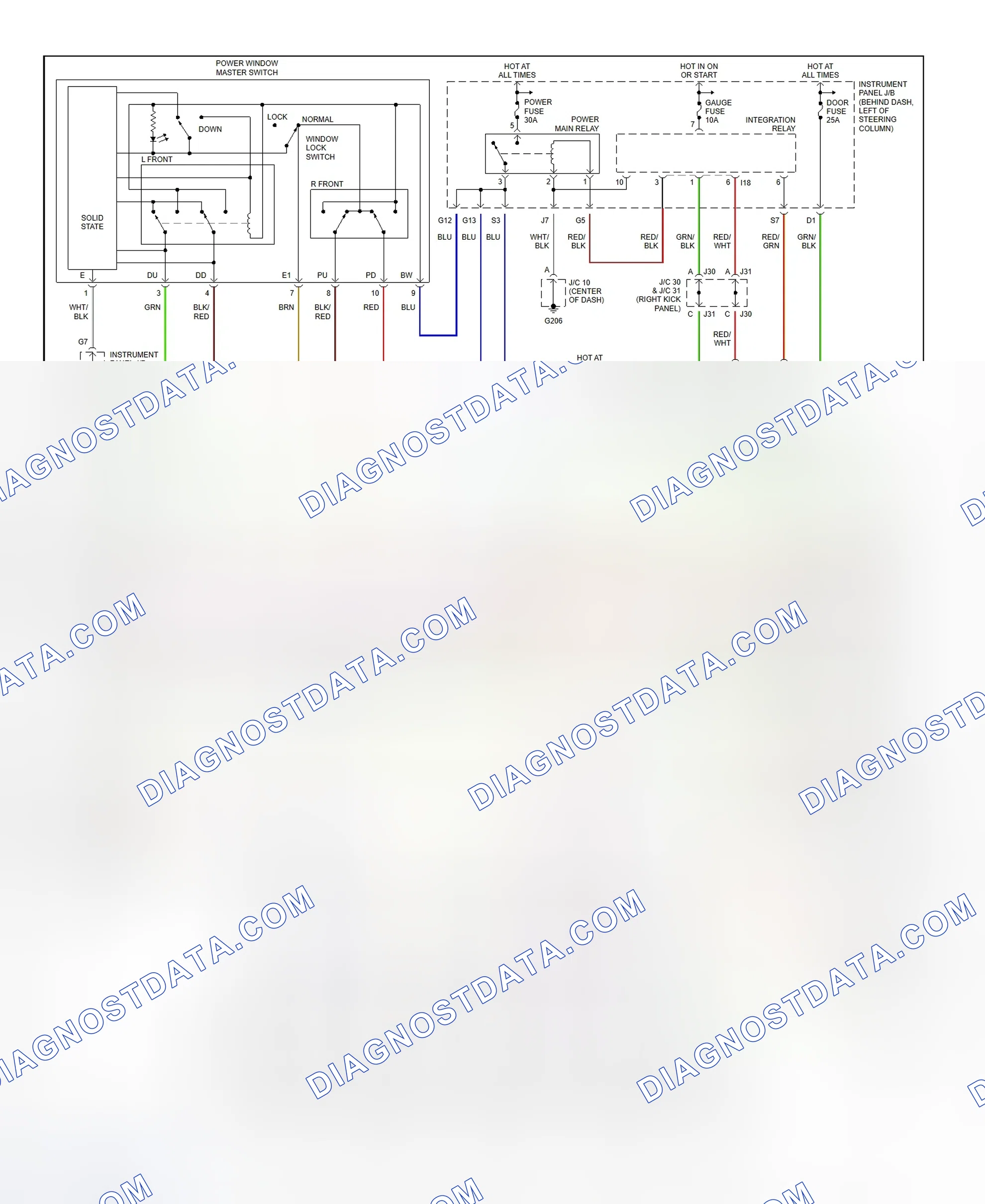 Scheme 22: Power Window System Wiring Diagram (Camry Solara Convertible)