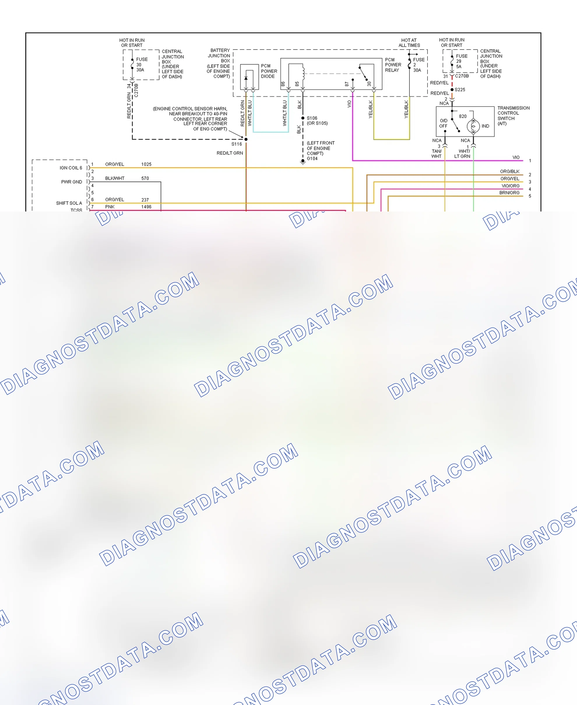 Scheme 132: PCM Wiring Diagram (Pickup - F150 - 5.4L Gasoline W/4R100 Transmission - 1 Of 4)