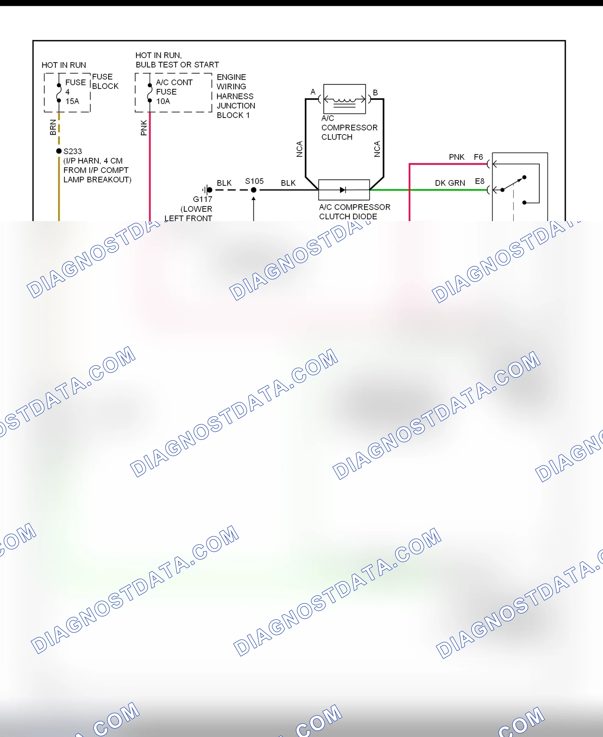 Scheme 20: A/C Compressor Clutch Control Circuit Wiring Diagram (Lumina & Monte Carlo)