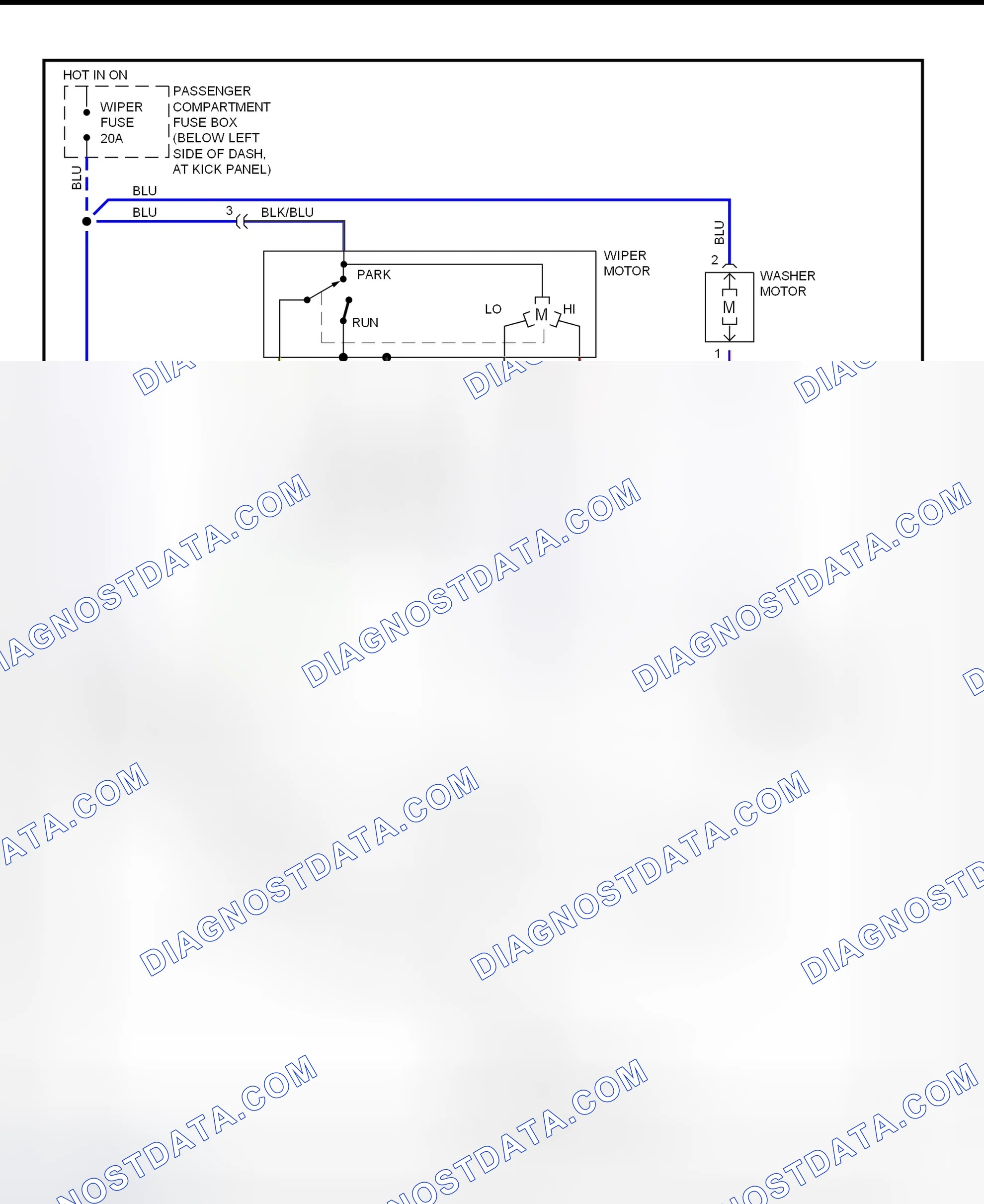 Fig. 4: Wiper/Washer System Wiring Diagram