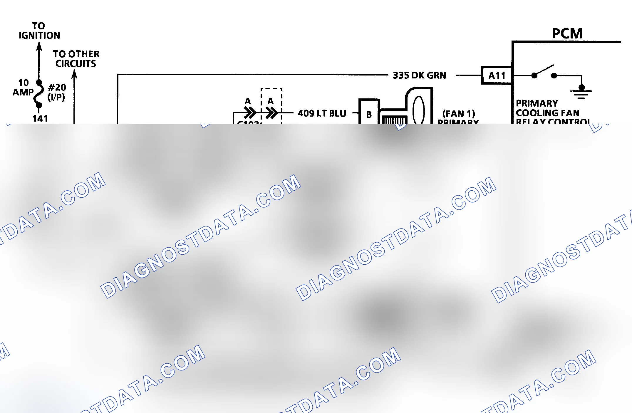 Scheme 144: Code 77 Schematic (5.7L) Primary Cooling Fan Driver