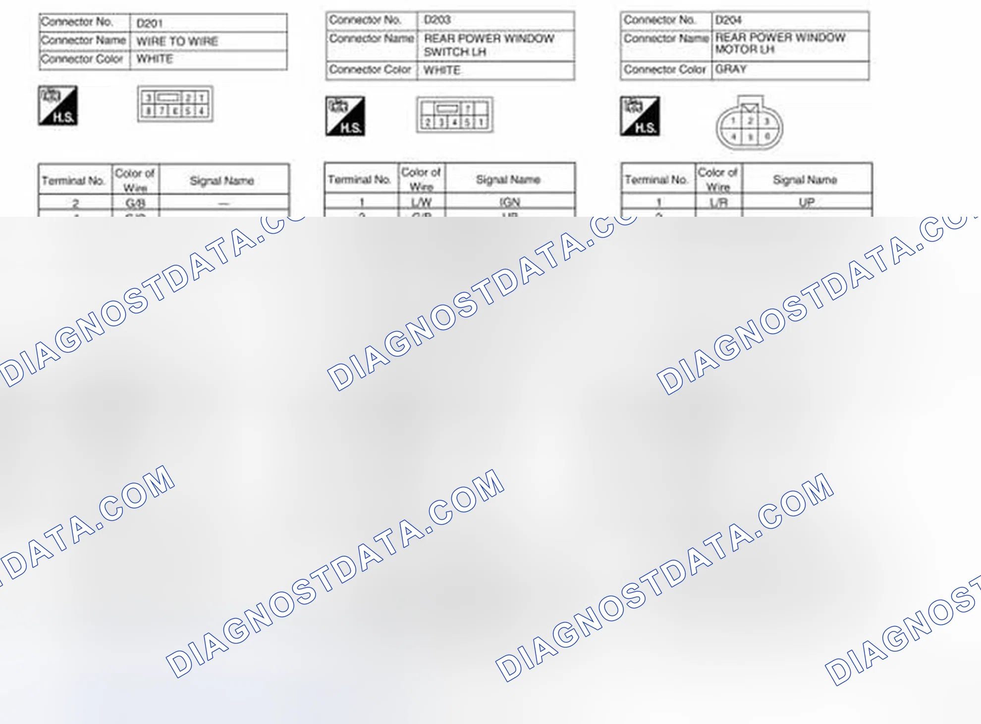 Scheme 21: Power Window System/With Left And Right Front Window Anti-Punch System Connectors (6 Of 6)