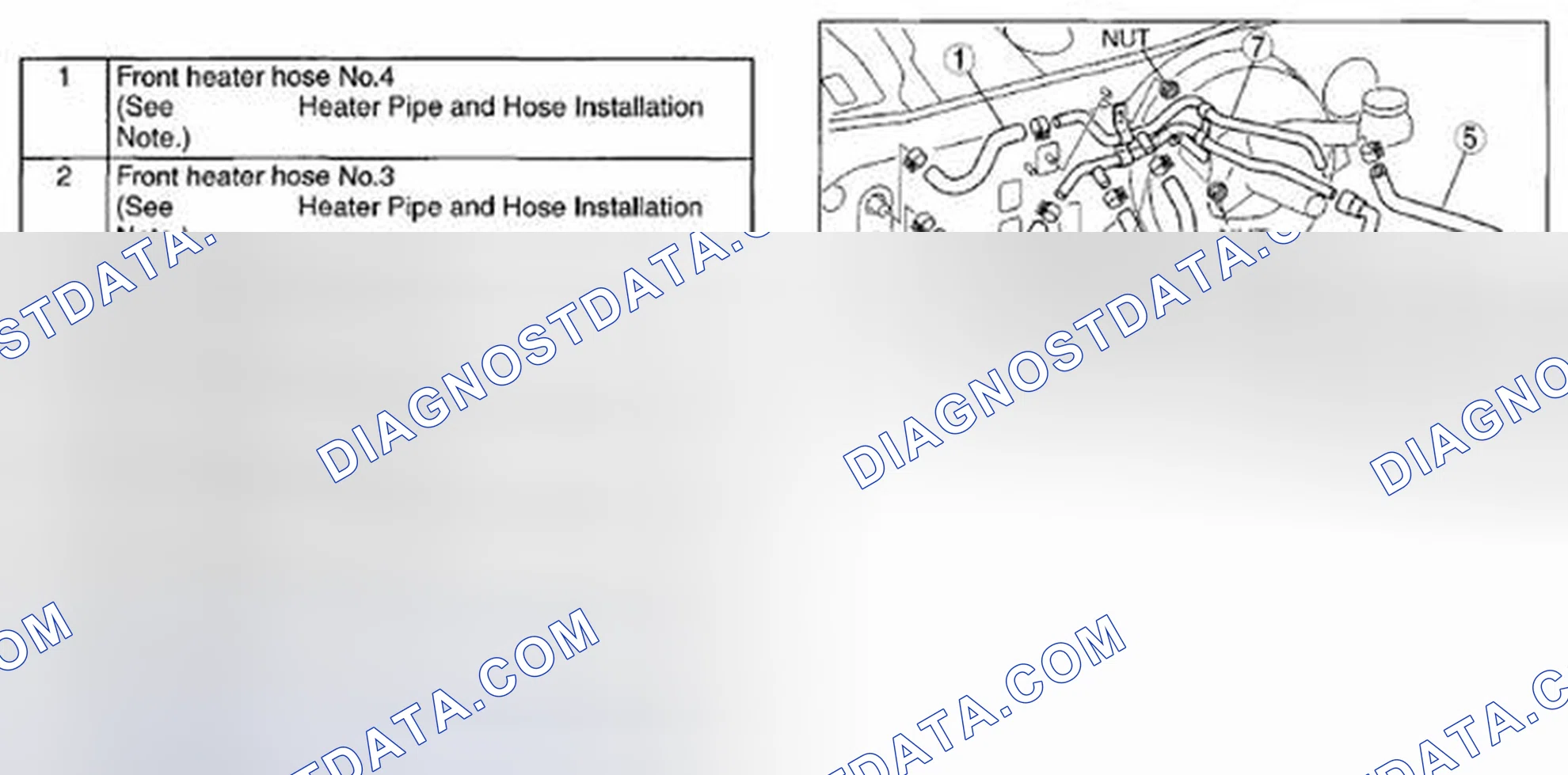 Scheme 8: HEATER PIPE AND HOSE COMPONENT REMOVAL/INSTALLATION
