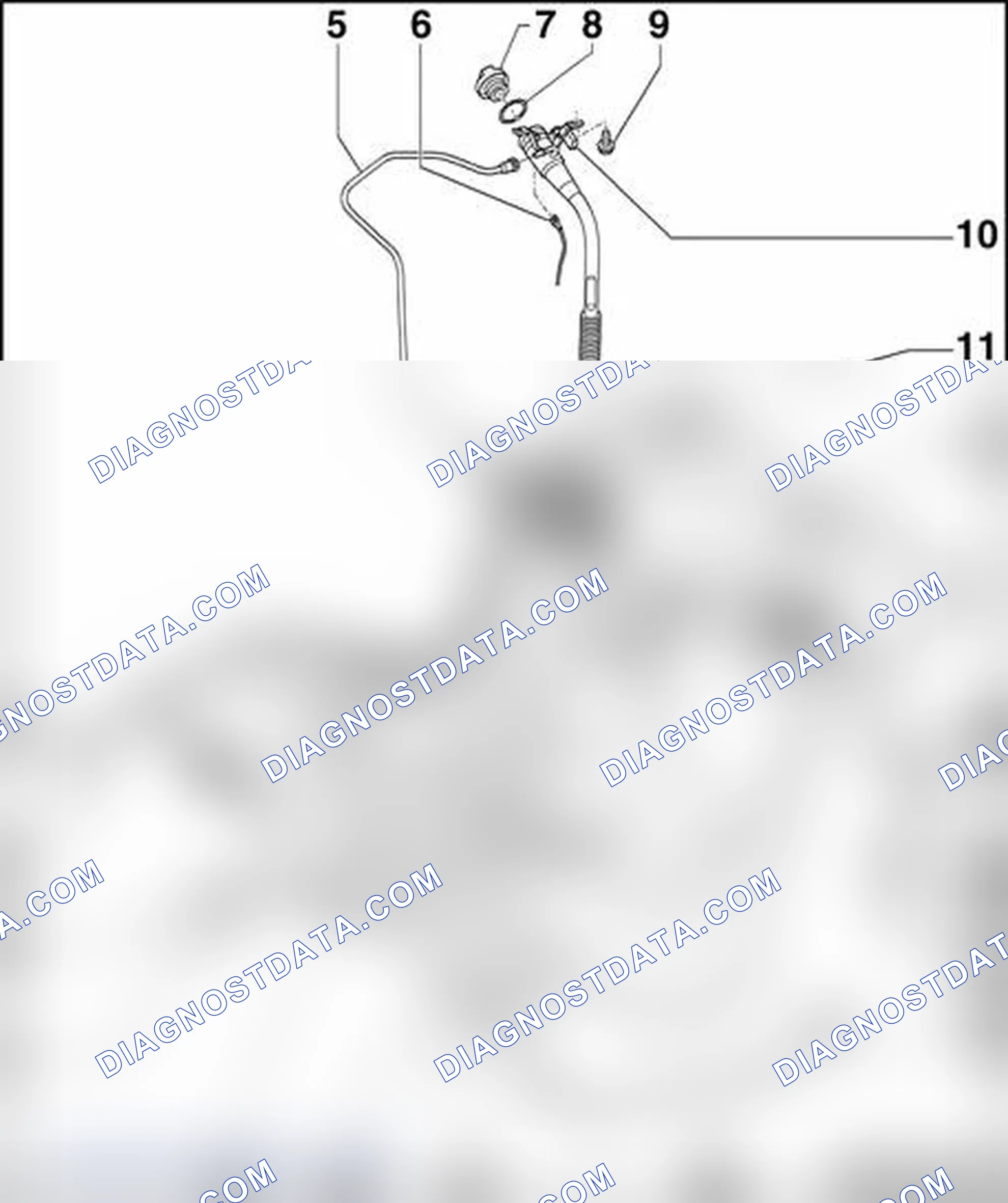 Scheme 1: Fuel tank with attachments, assembly overview