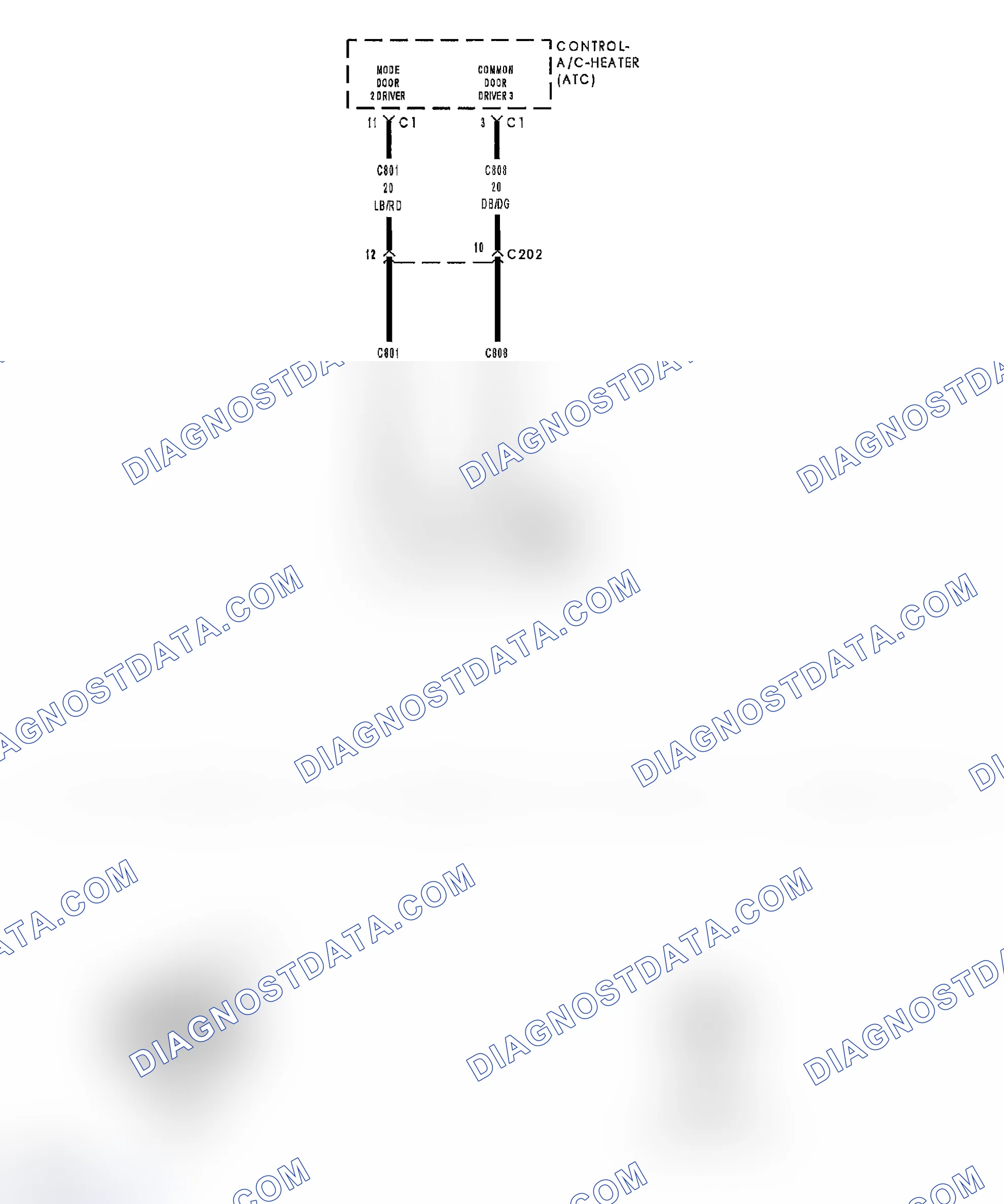 Scheme 123: B1049-FLOOR/DEFROST MODE DOOR CONTROL CIRCUIT OPEN (ATC)