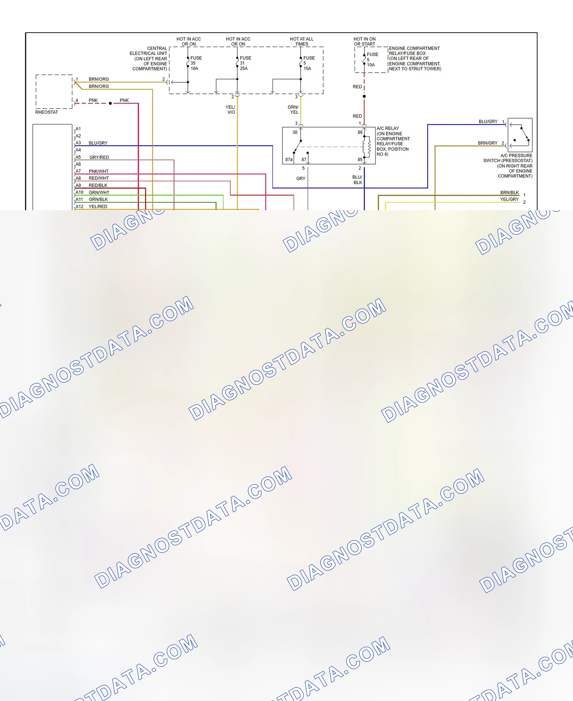 Scheme 1: Automatic A/C-Heater System Wiring Diagram (1 Of 2)