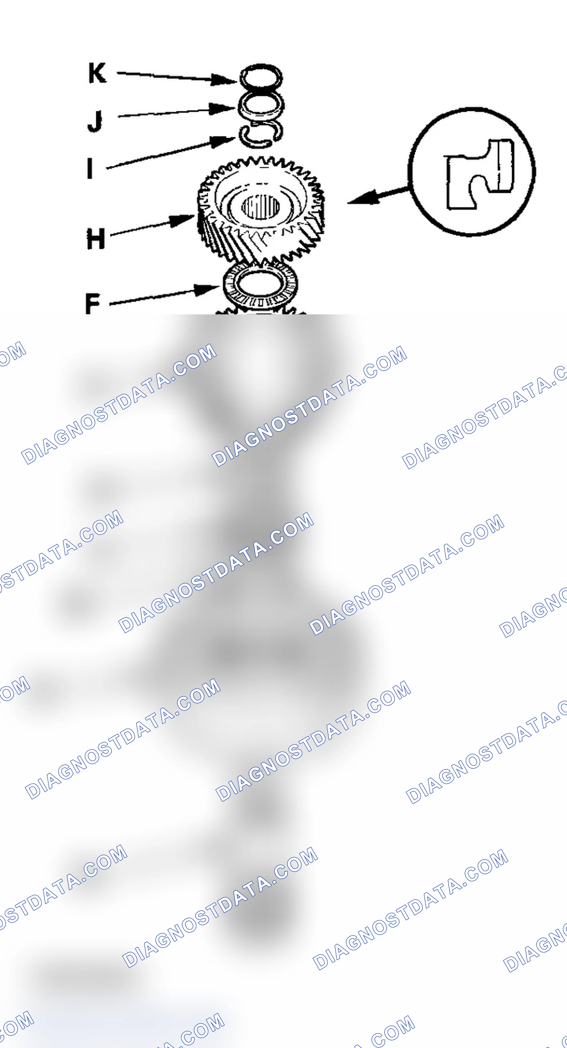 Scheme 524: Intermediary Shaft 3rd Gear Clearance Inspection