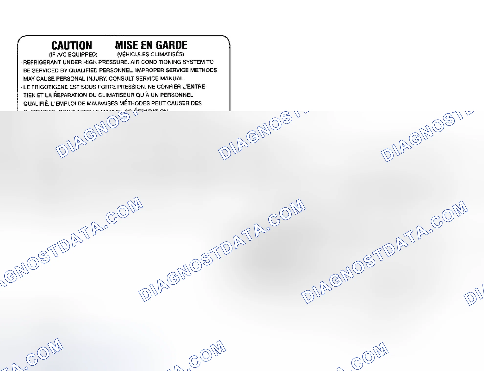 Scheme 22: Underhood A/C Specification Labels