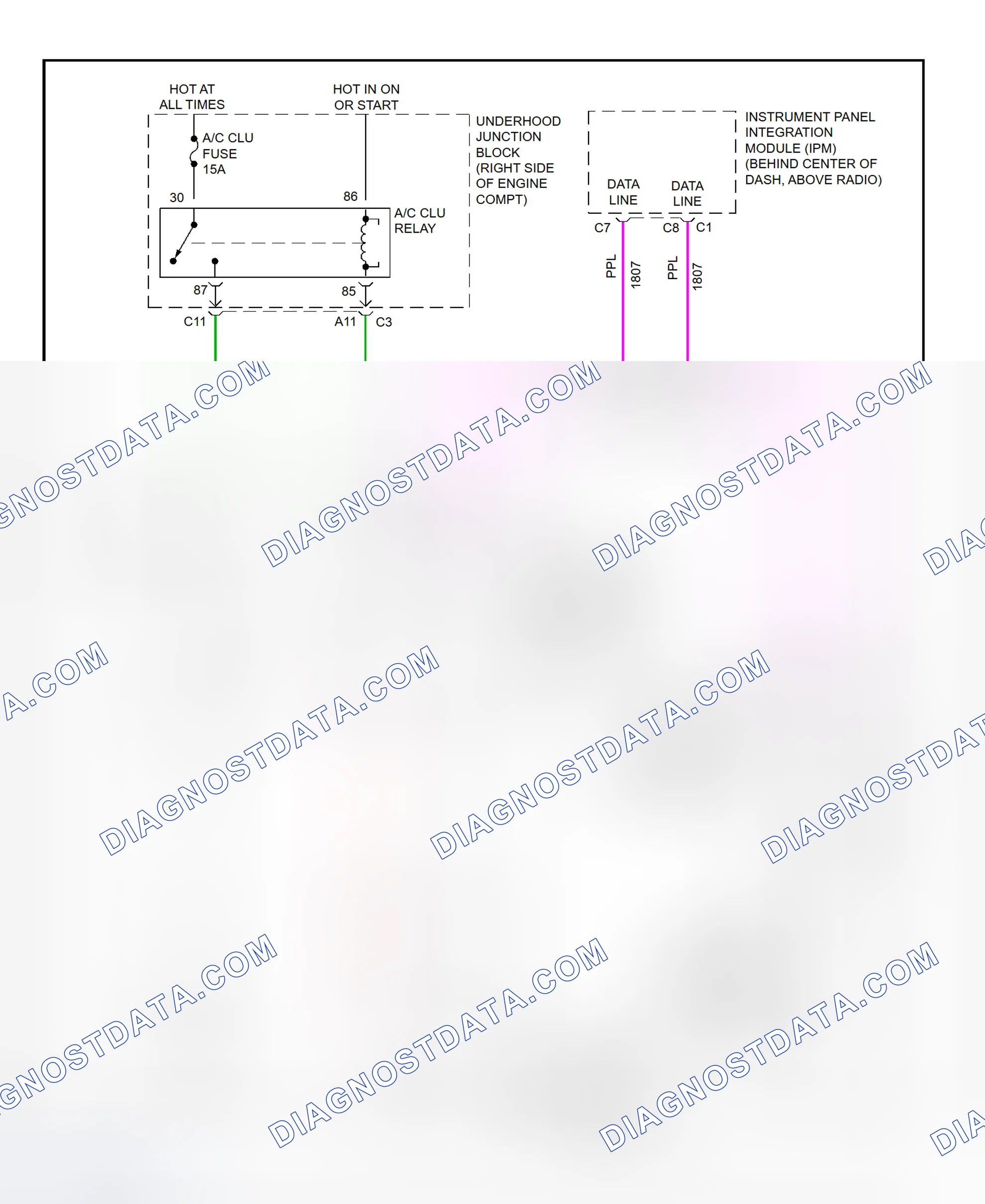 Scheme 37: A/C Compressor Clutch Control Circuit Wiring Diagram (2000-01 Seville)