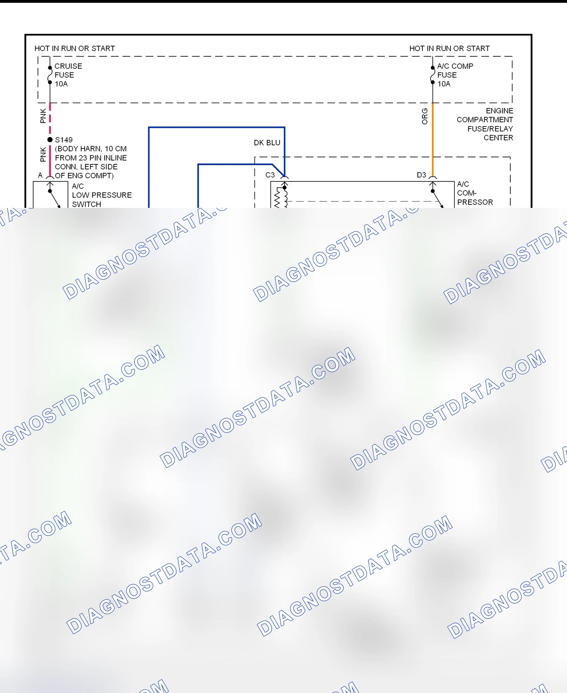 Scheme 21: A/C Compressor Clutch Control Circuit Wiring Diagram (2000 Eldorado)