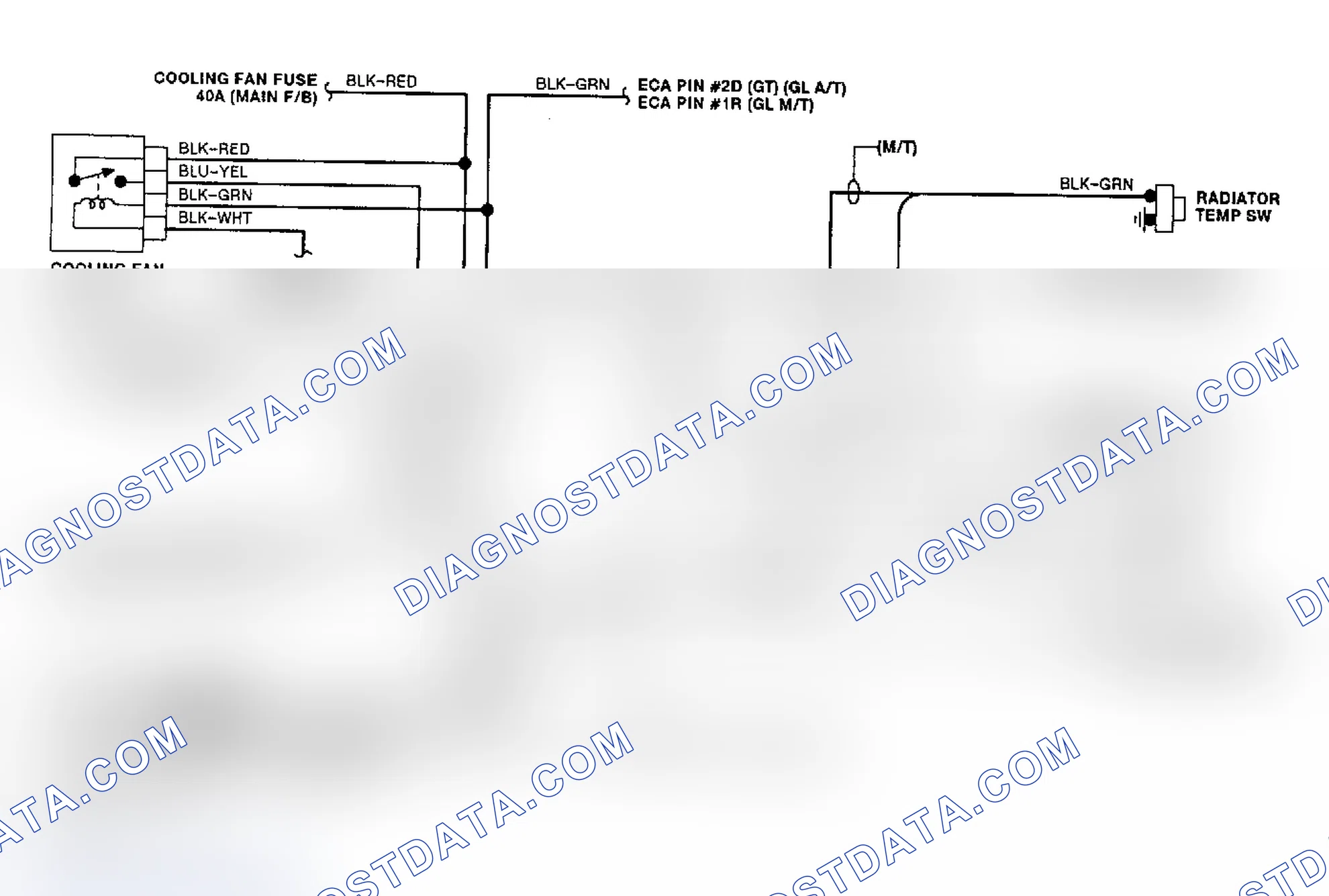 Scheme 7: Electric Cooling Fan Wiring Diagram (Probe 2.2L)