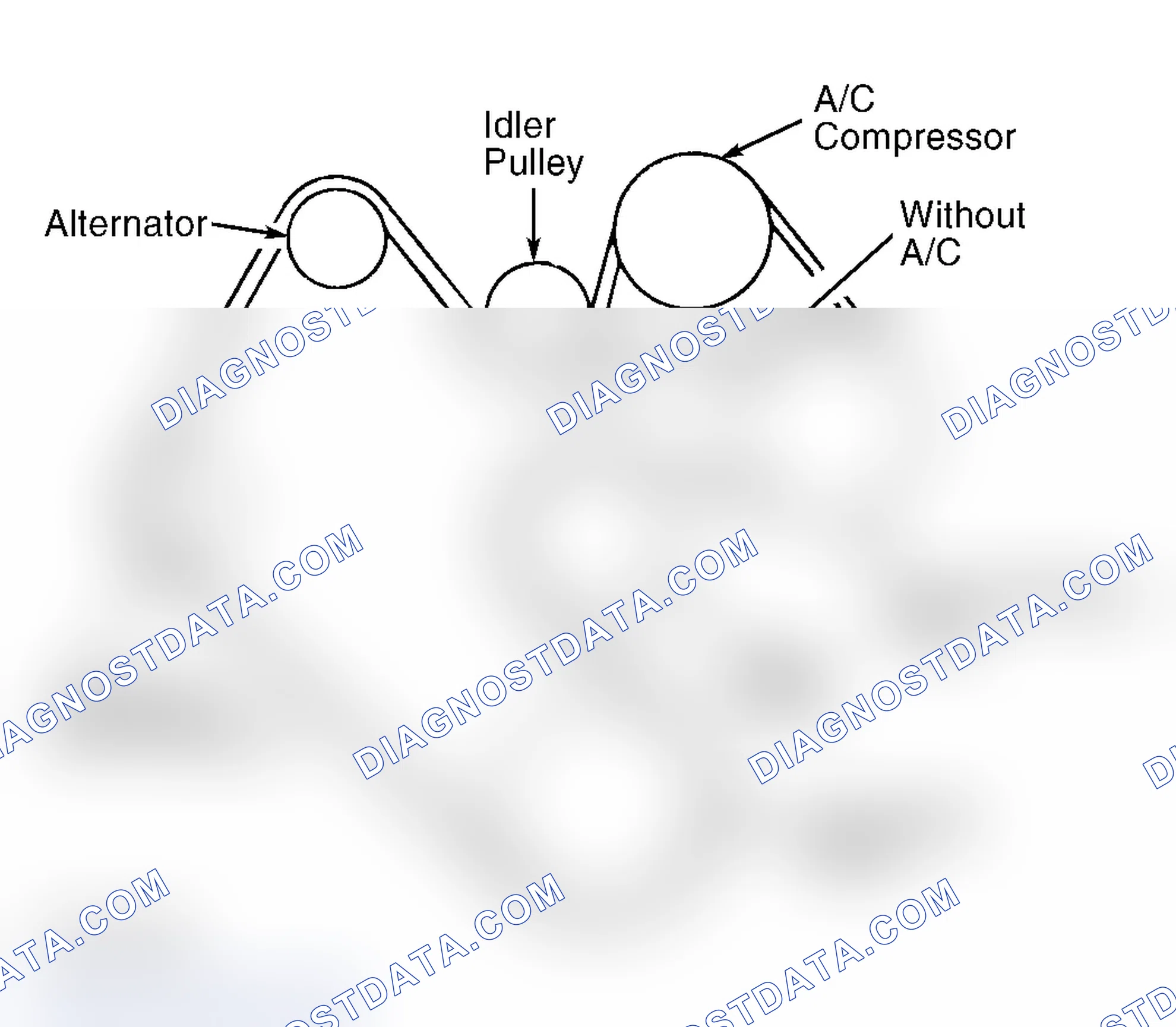 Scheme 13: DRIVE BELT ROUTING (3.9L, 5.2L & 5.9L GASOLINE - DAKOTA, DURANGO, RAM PICKUP & RAM VAN/WAGON)