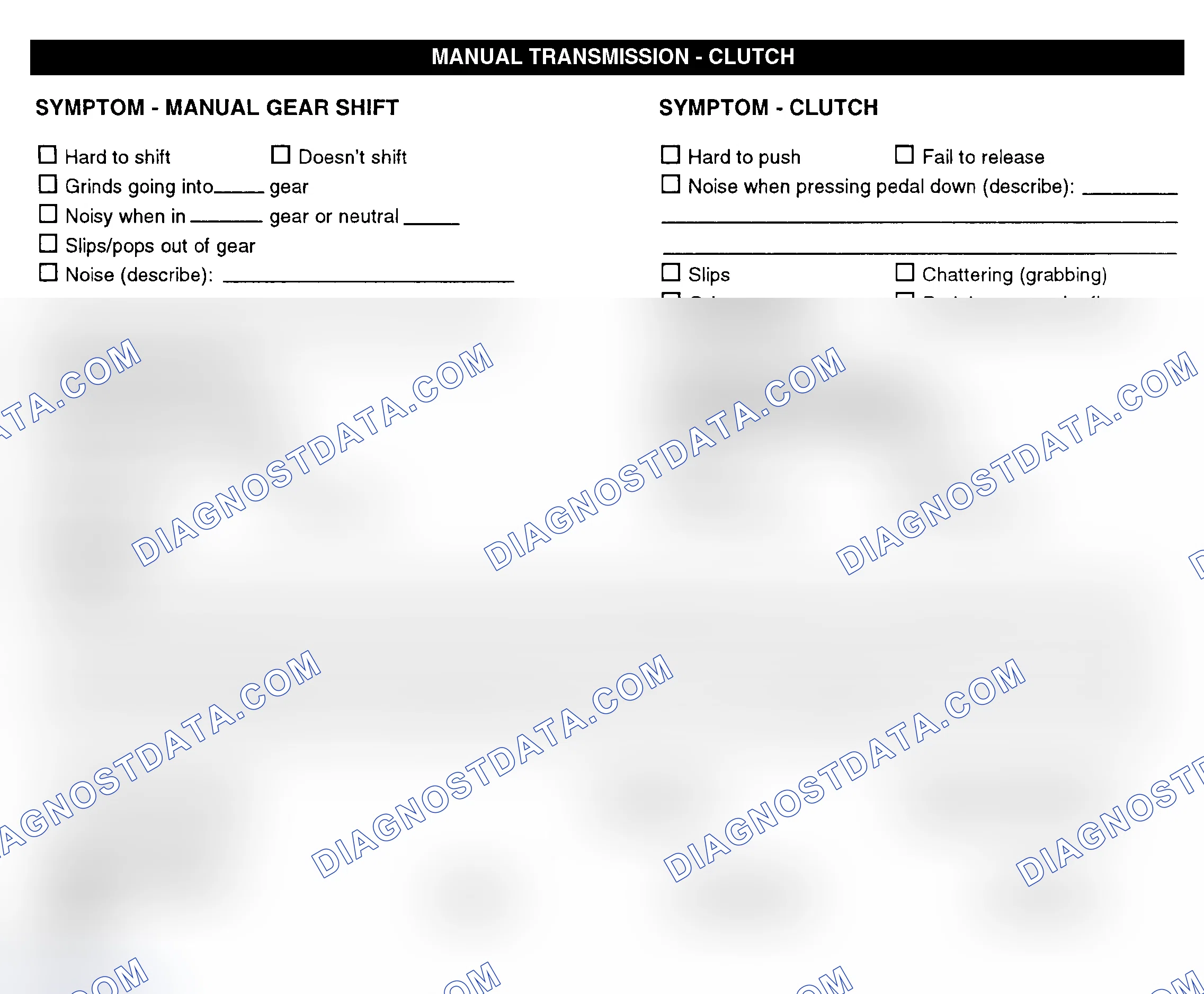 Scheme 10: Manual Transmission & Clutch