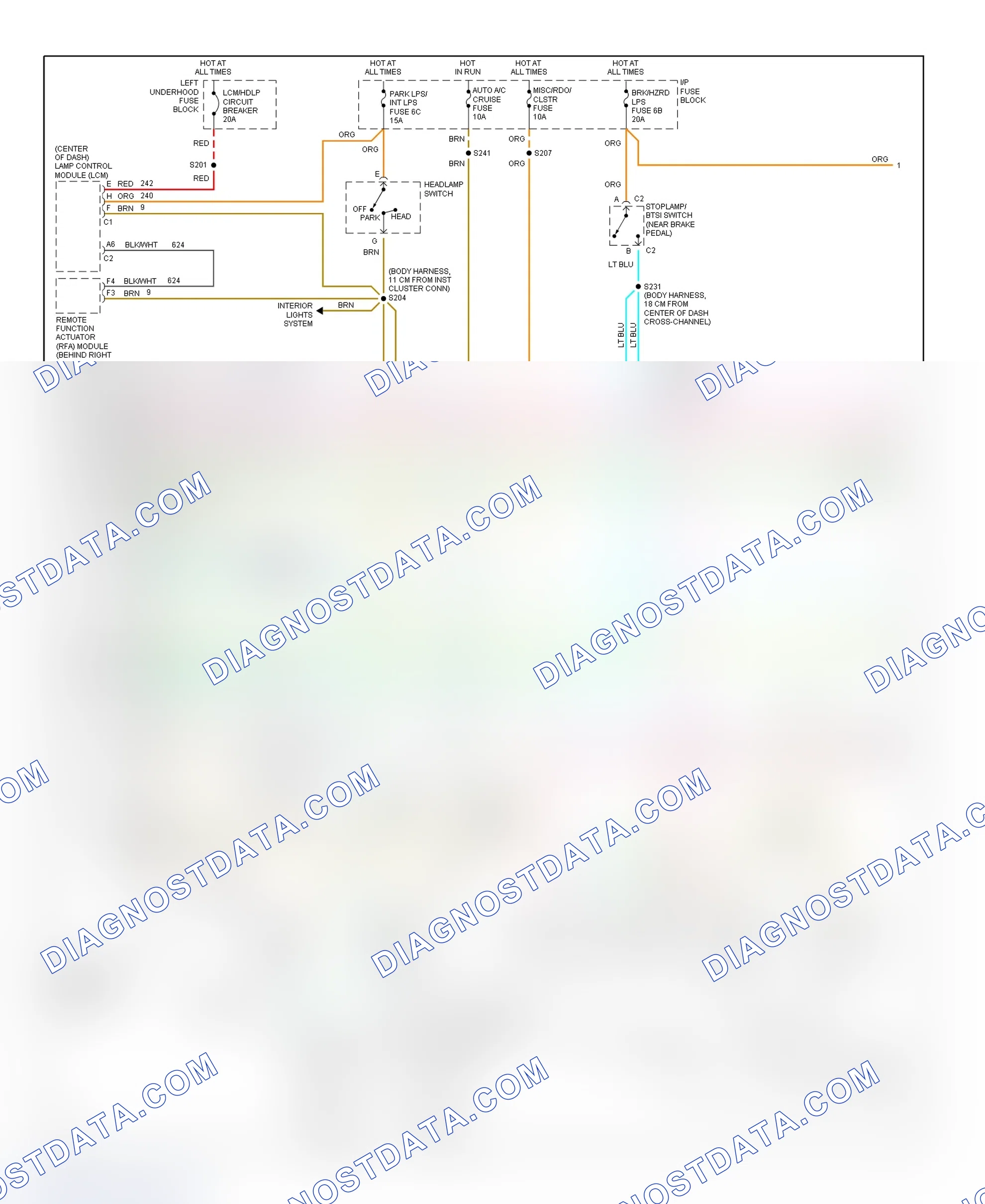 Scheme 5: Exterior Lights Wiring Diagram (Bonneville - With Lamp Monitor - 1 Of 2)