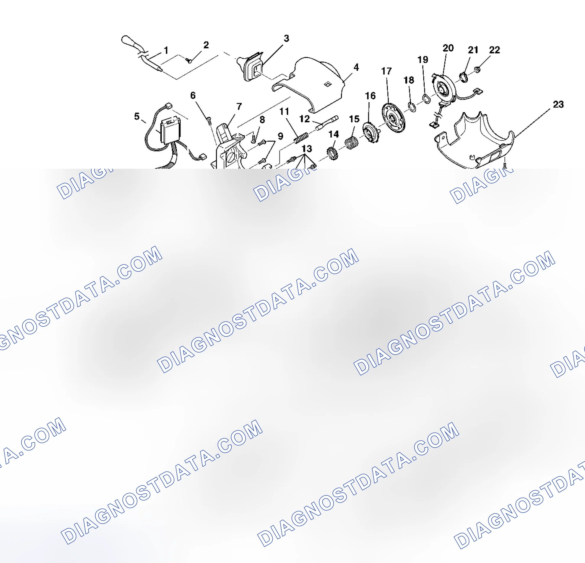 Scheme 3: Steering Column Disassembled View (Column Shift and Floor Shift Standard)