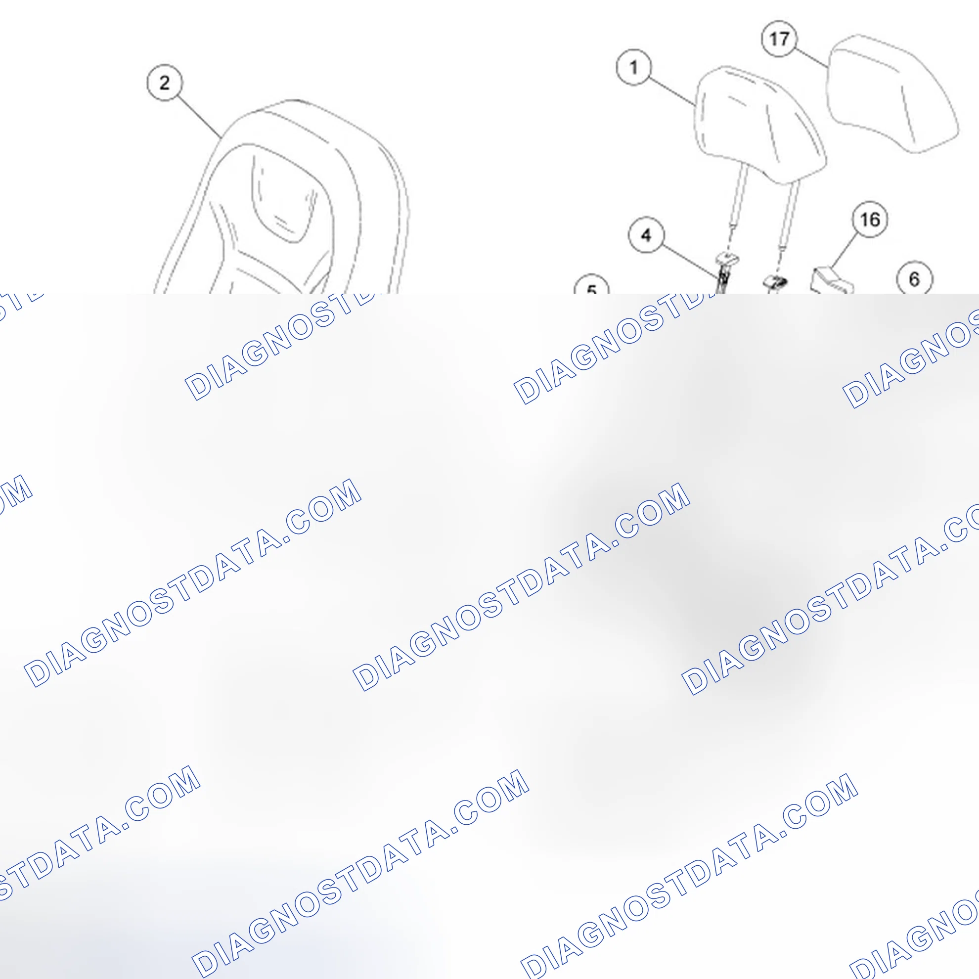 Scheme 13: Seat - Exploded View, Front
