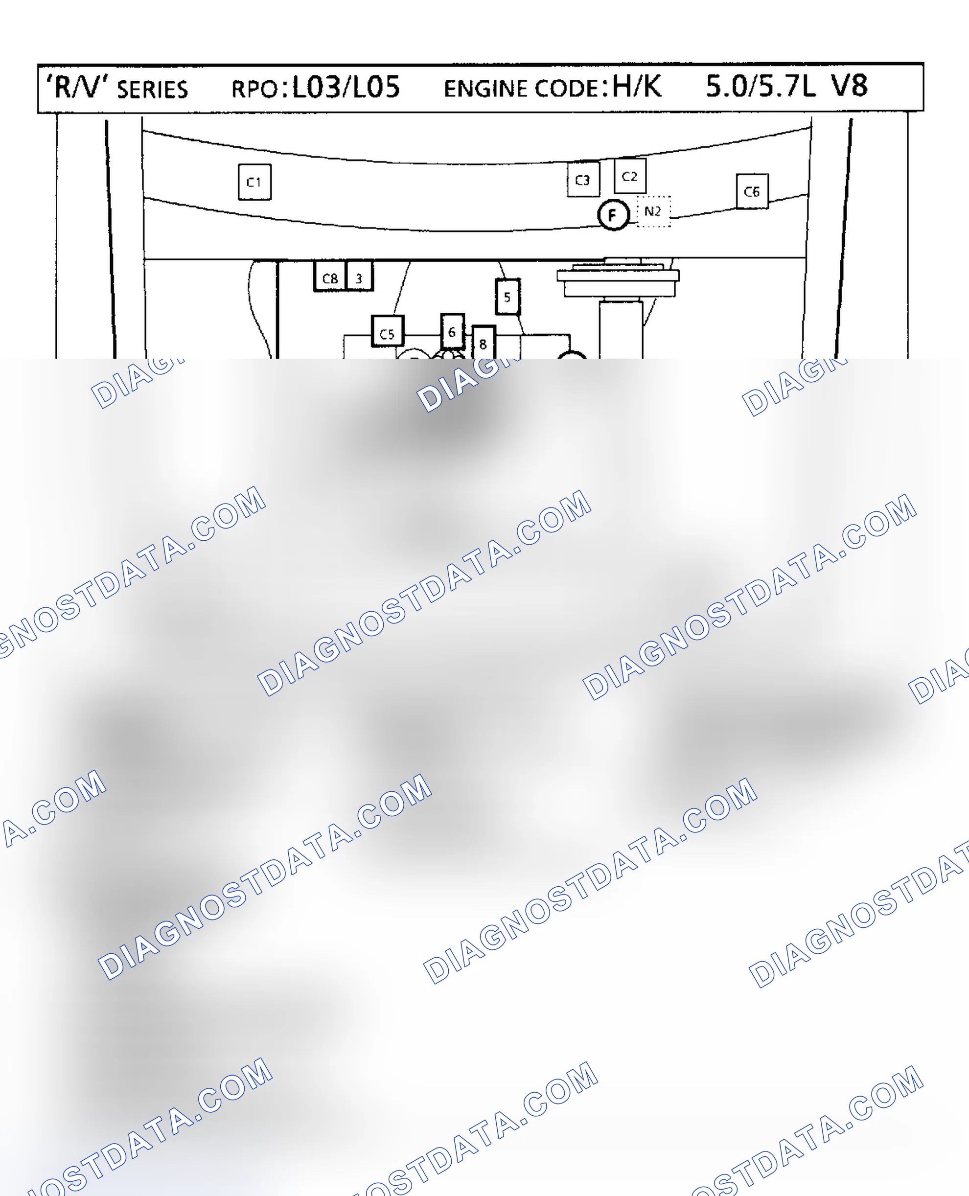 Scheme 105: 5.0L VIN "H" & 5.7L VIN "K" - "R/V" Component Locations