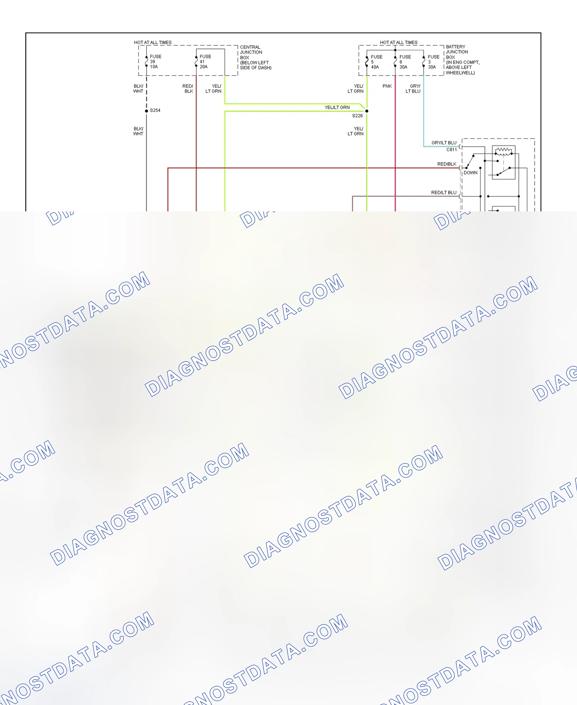 Scheme 7: Power Window System Wiring Diagram