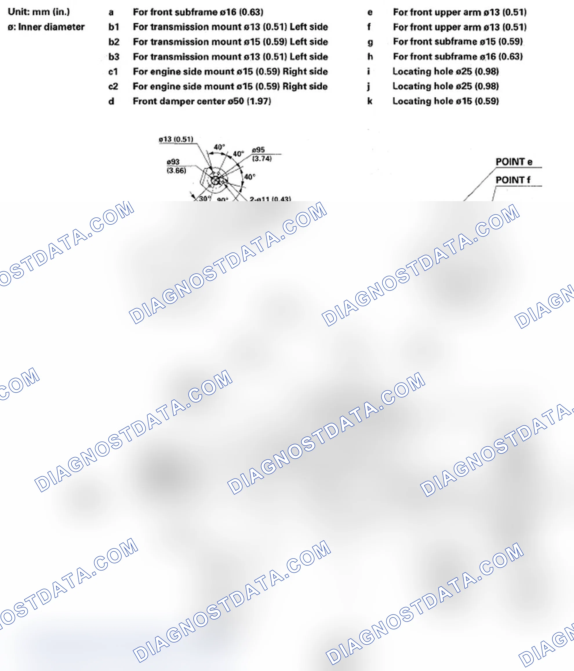 Fig. 6: Identifying Frame Repair Chart - Side View (1 Of 2)