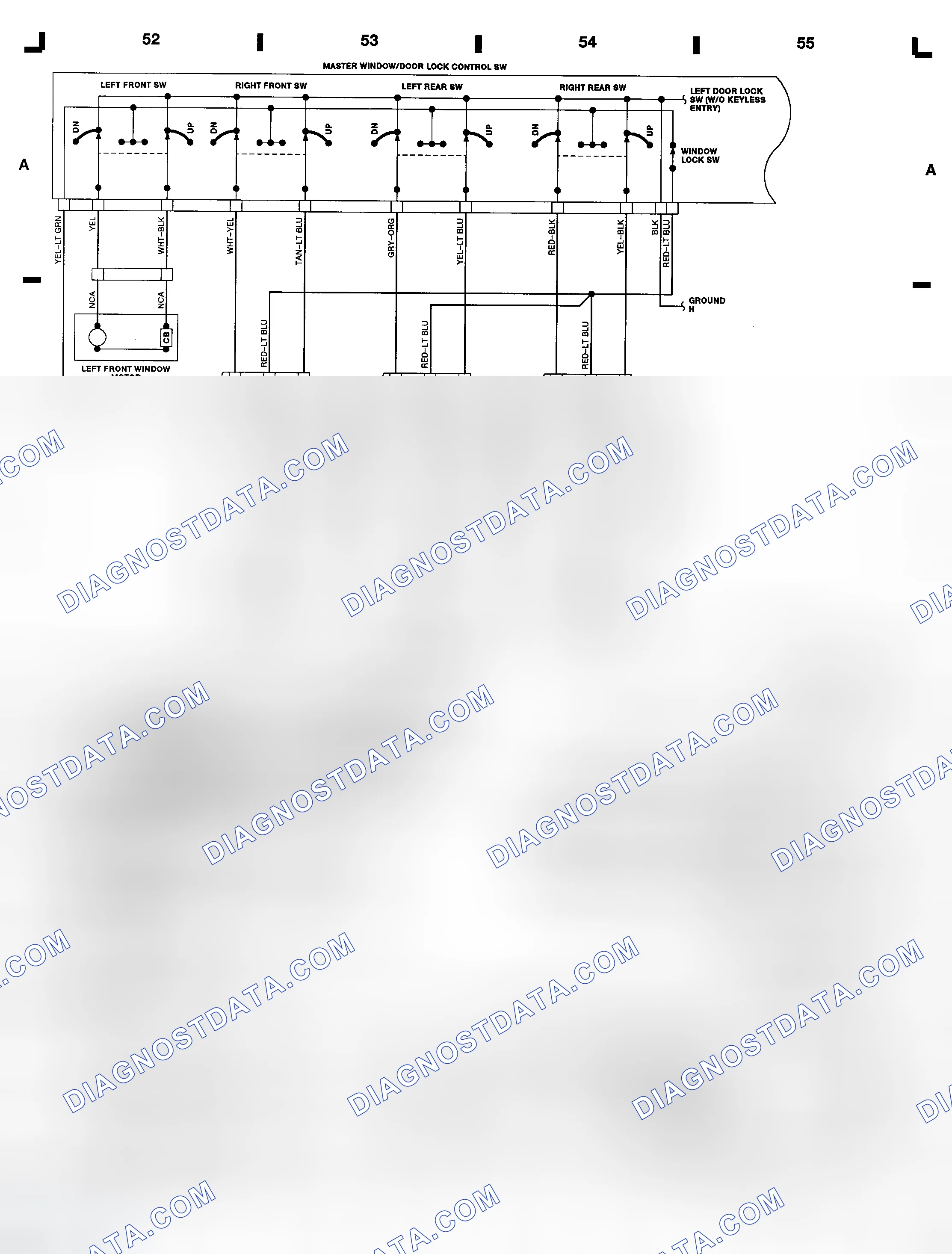 Scheme 5: Power Mirror Switch - Crown Victoria & Grand Marquis (Grid E 52-55)