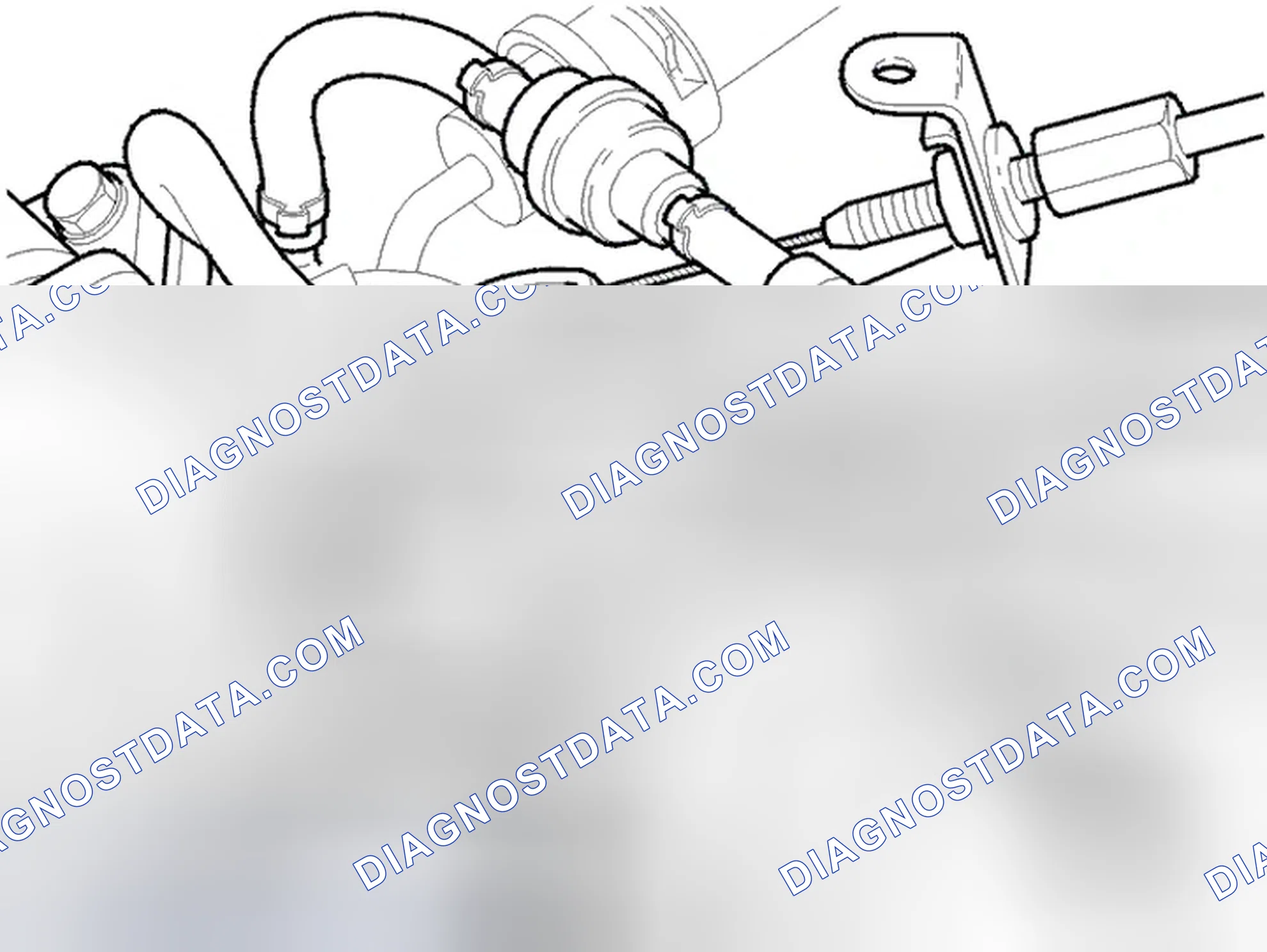 Scheme 158: Throttle cable and the air intake hose on the throttle body (TB), securing