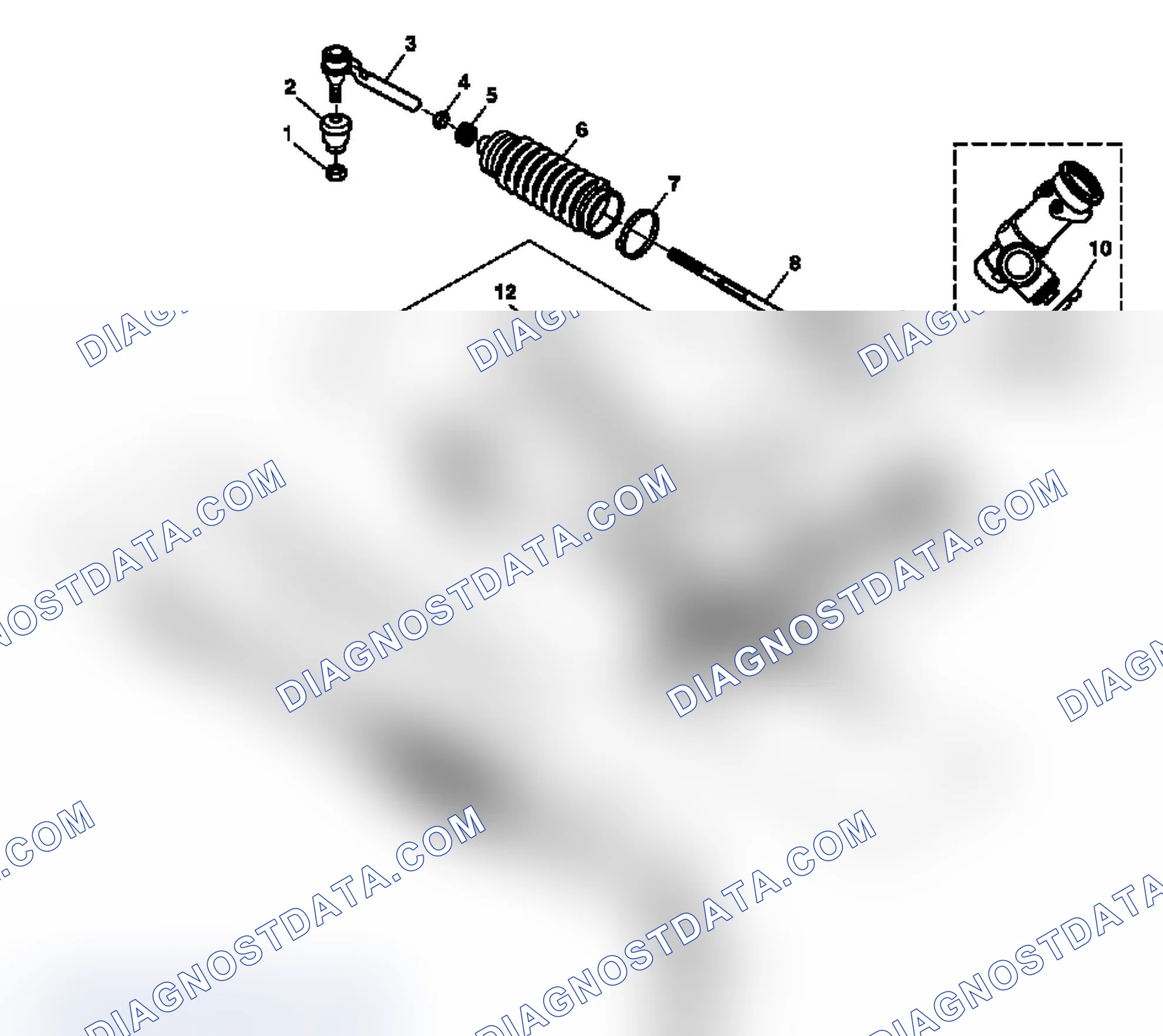 Scheme 1: Power Steering Gear Disassembled View (Rack and Pinion)