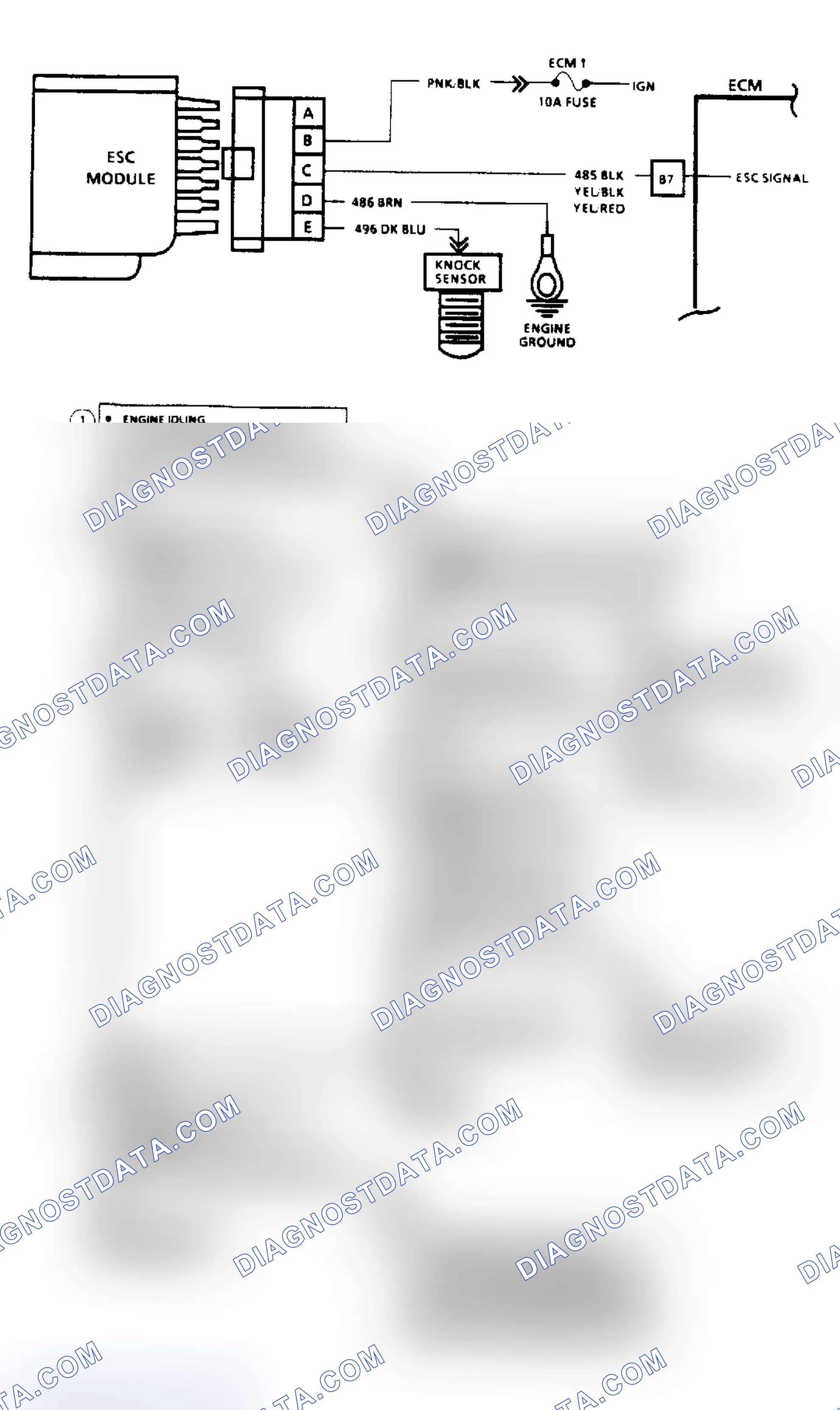 Scheme 73: Code 43, Electronic Spark Control (2.8L, 4.3L, 5.0L & 5.7L Engines) Flow Chart & Schematic