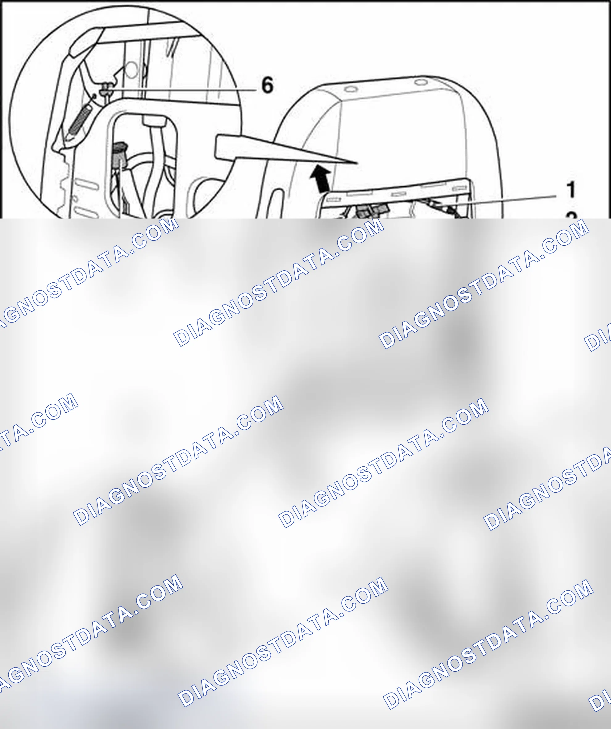 Scheme 223: Bowden cable for backrest lock, assembly overview