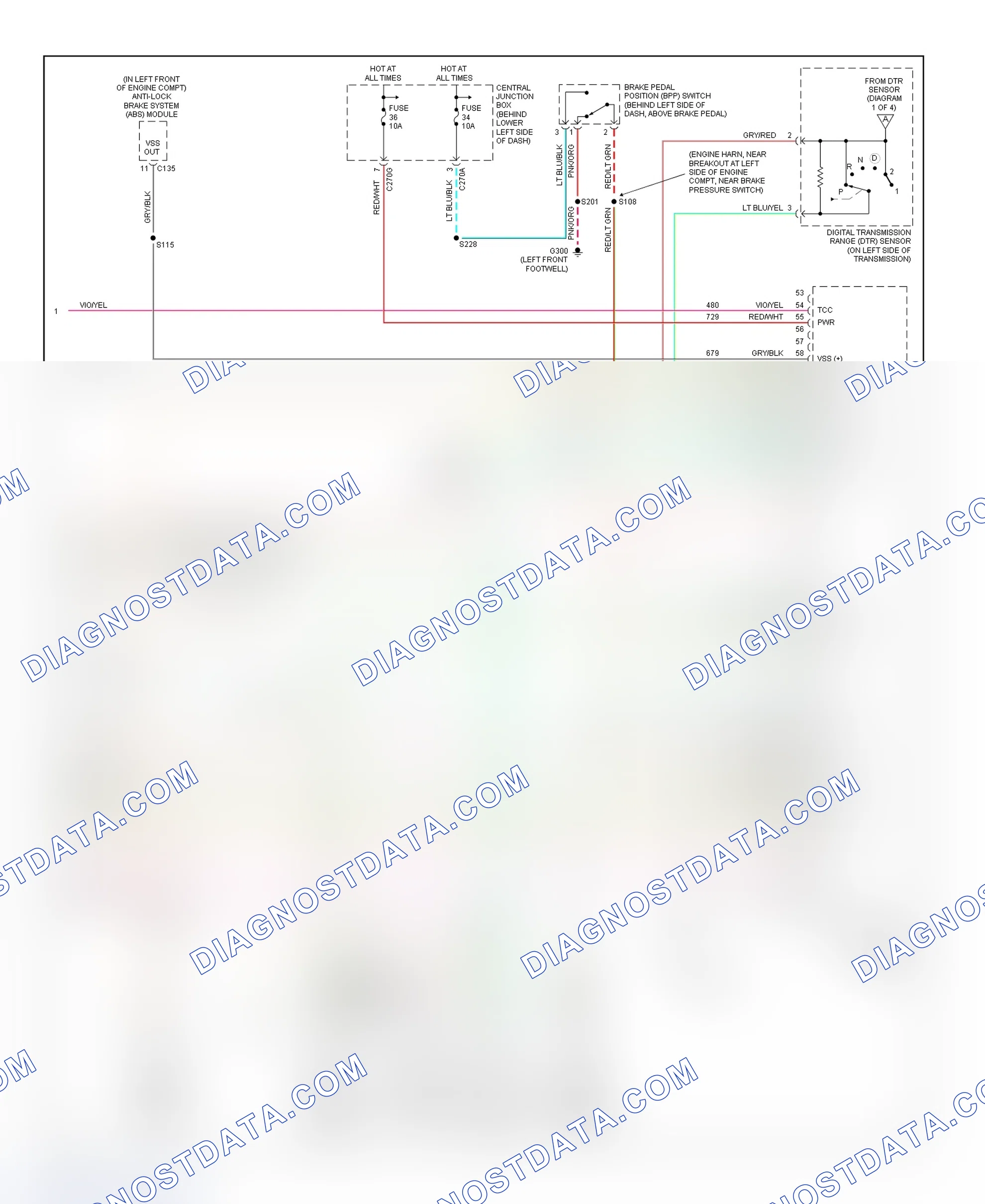 Scheme 75: PCM Wiring Diagram (Excursion & Pickup - F250/F550 Super Duty - 7.3L Turbo Diesel - California - 4 Of 4)
