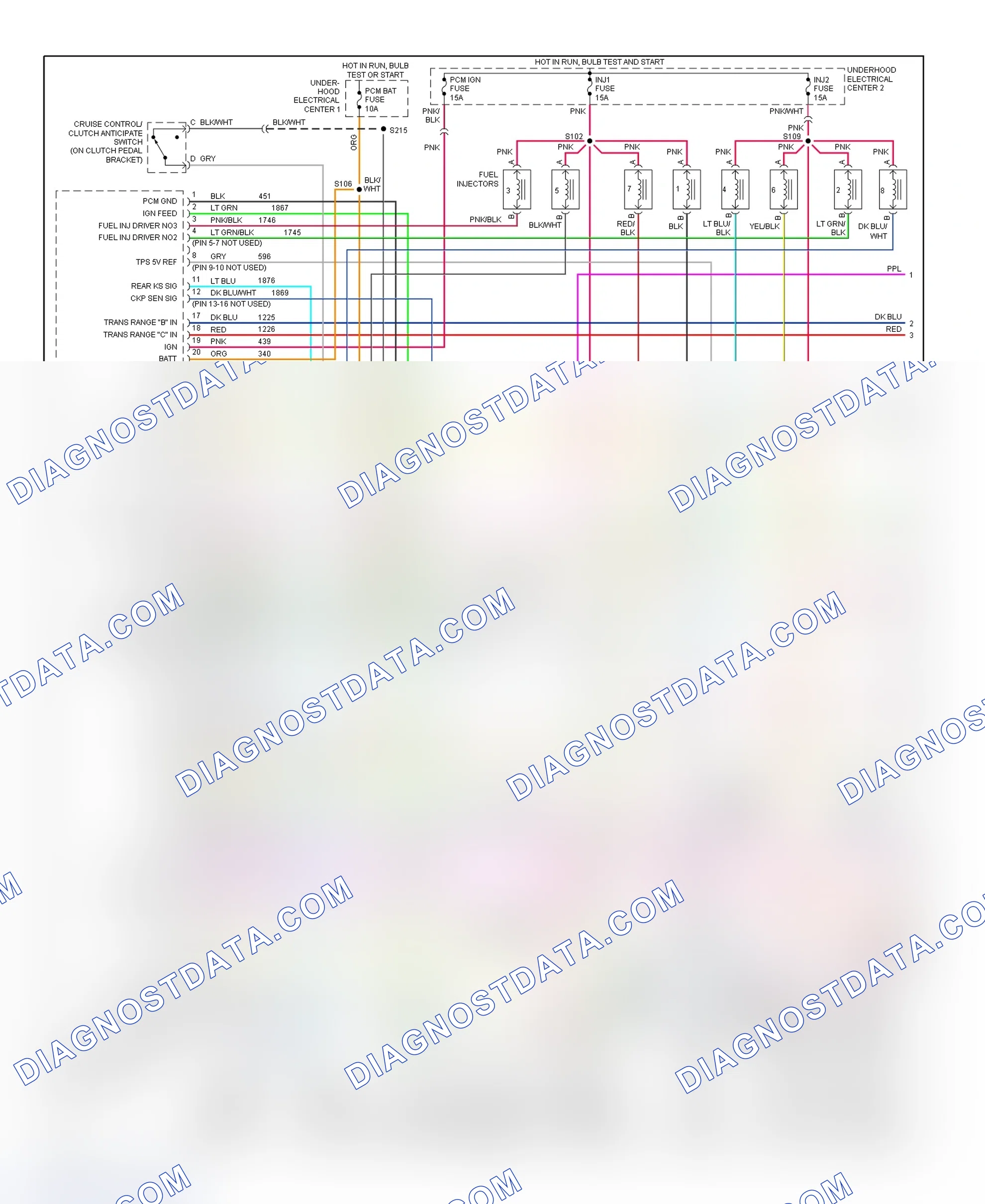 Scheme 27: PCM Wiring Diagram (Camaro & Firebird - 5.7L - 1 Of 4)