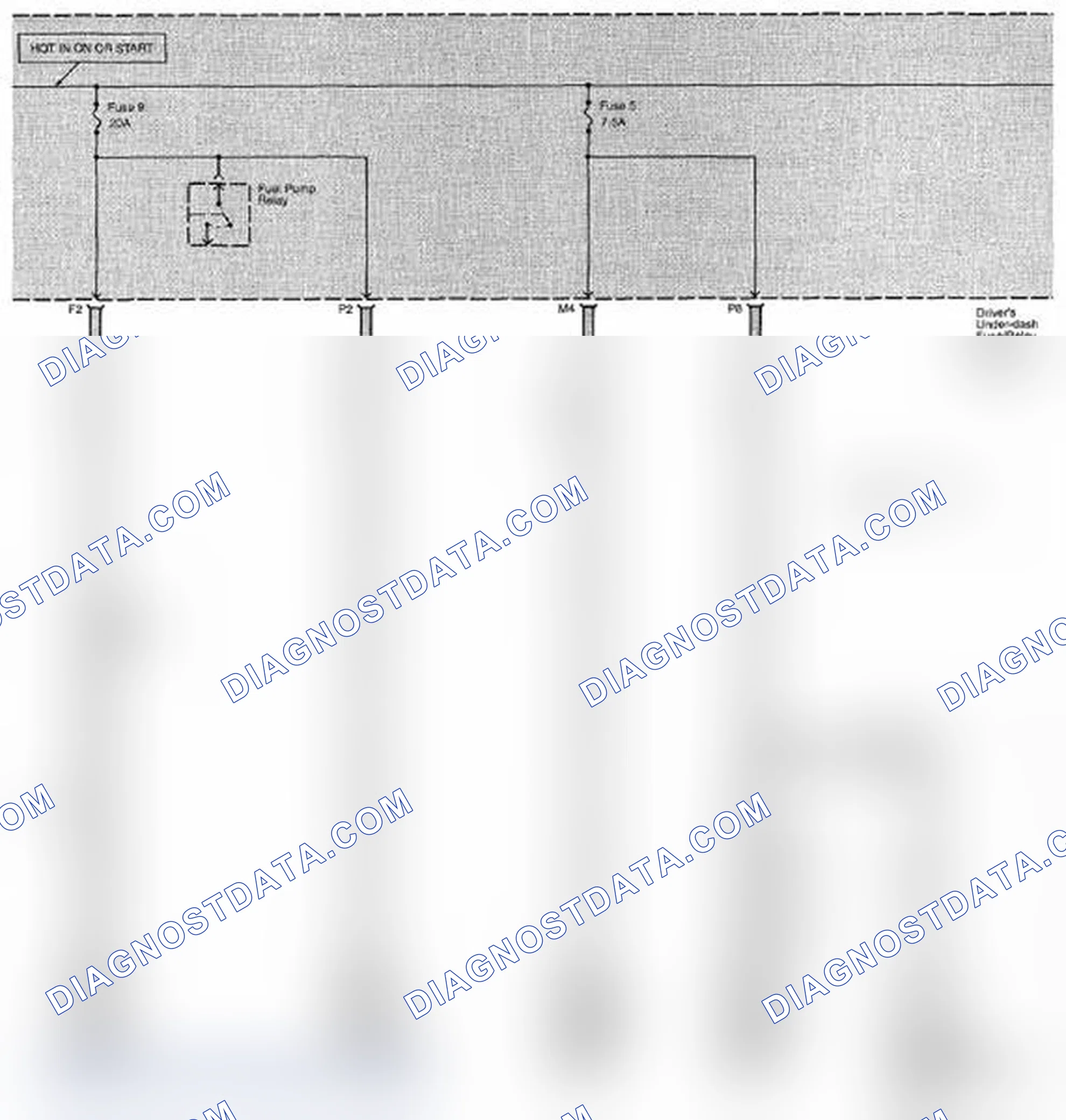 Scheme 105: Power Distribution Circuit Diagram - Without Keyless Access (Page 10-22)