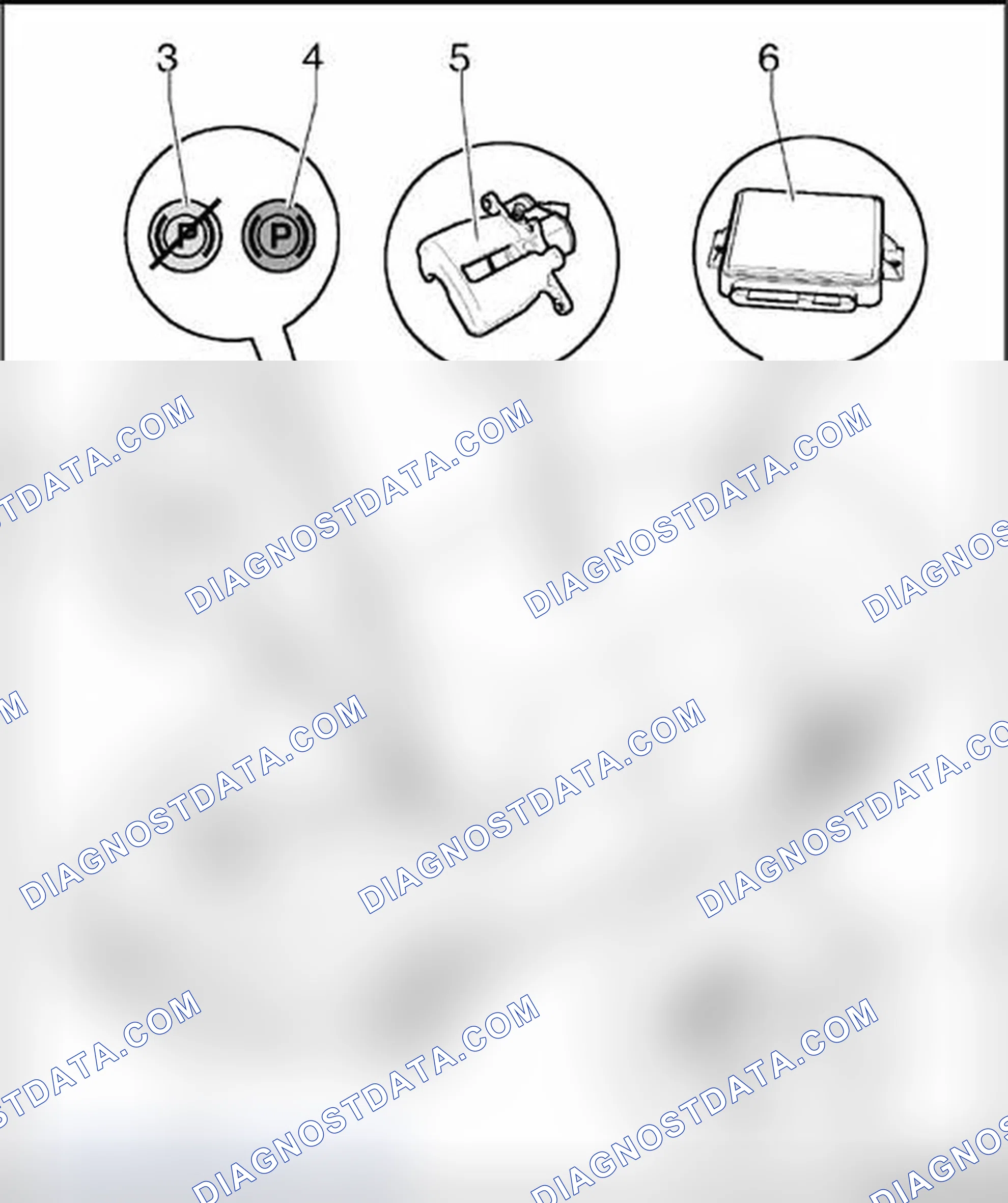 Scheme 90: Electromechanical parking brake (EPB), component overview
