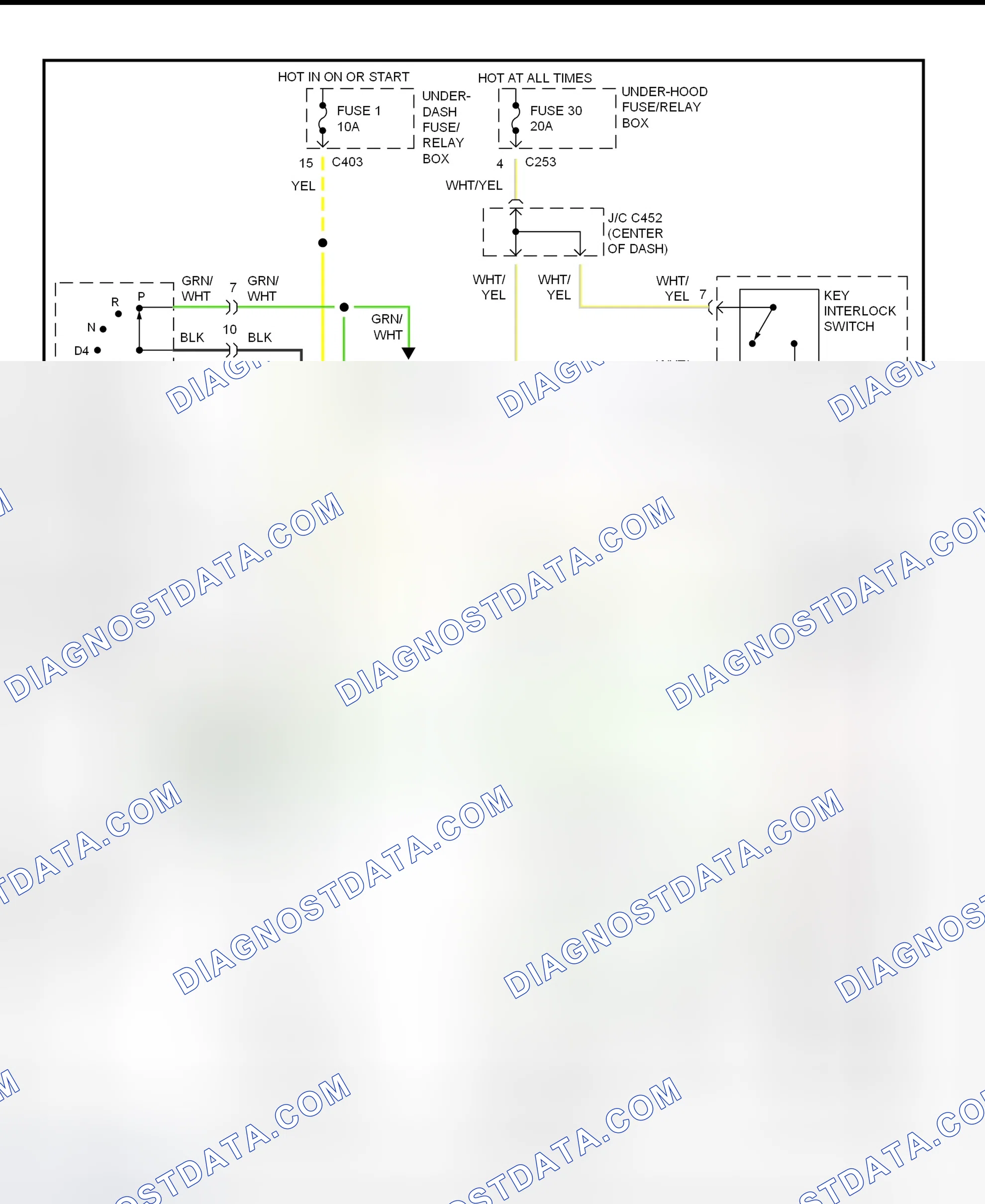 Scheme 122: Shift & Key Interlock System Wiring Schematic (1997 Honda Accord - 2.2L)