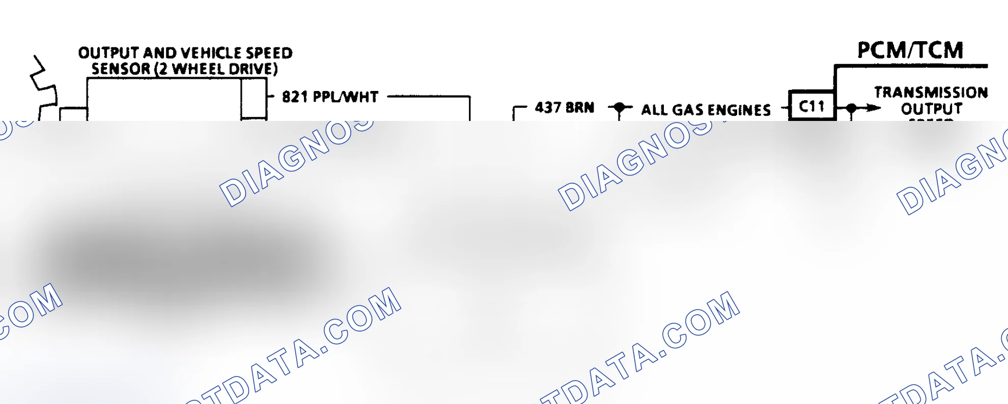 Scheme 318: OUTPUT SPEED SENSOR CIRCUIT CHECK - 2WD EXCEPT "C" & "K" SERIES