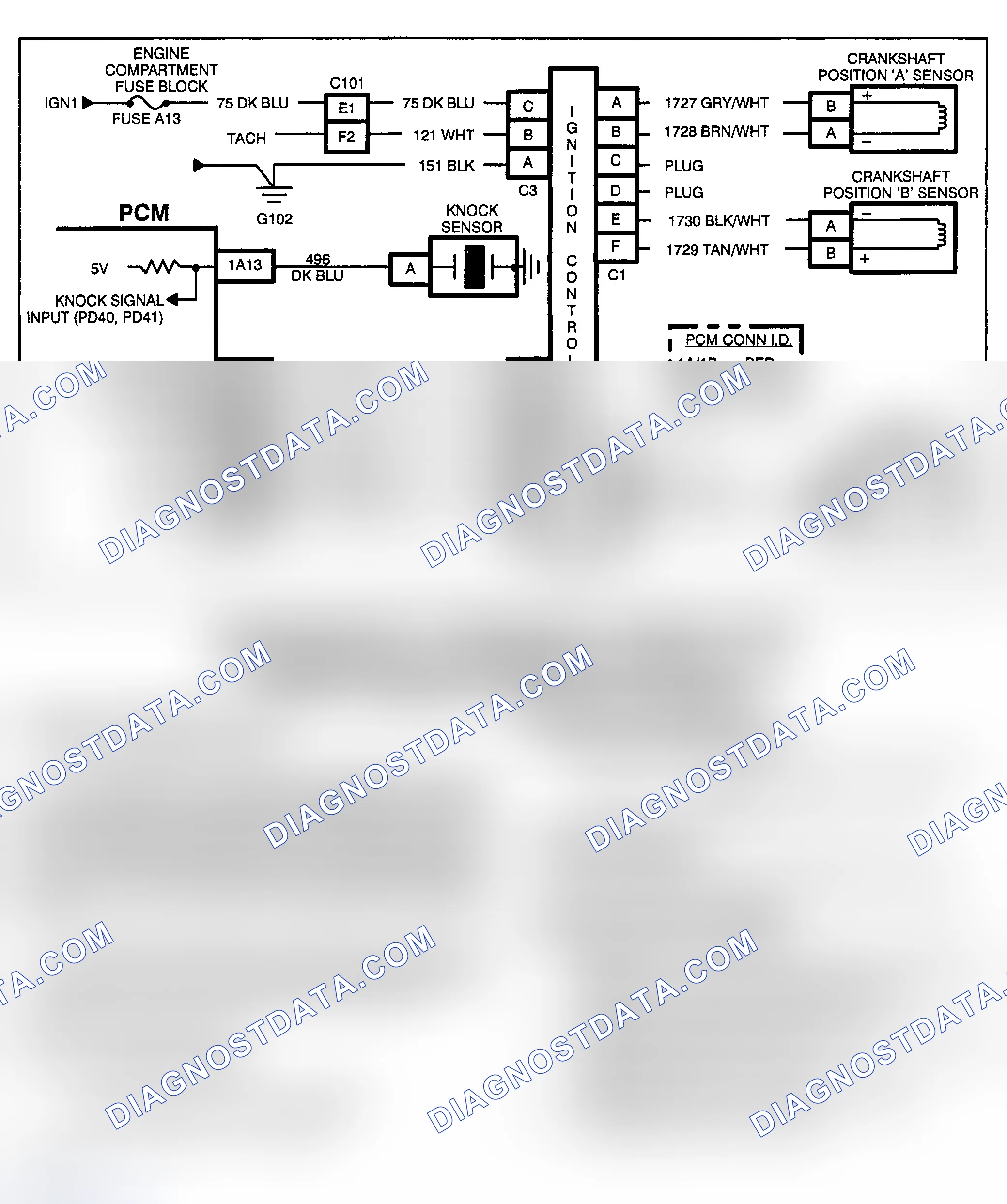 Scheme 204: PCM CODE P132 - KNOCK SENSOR CIRCUIT FAILURE