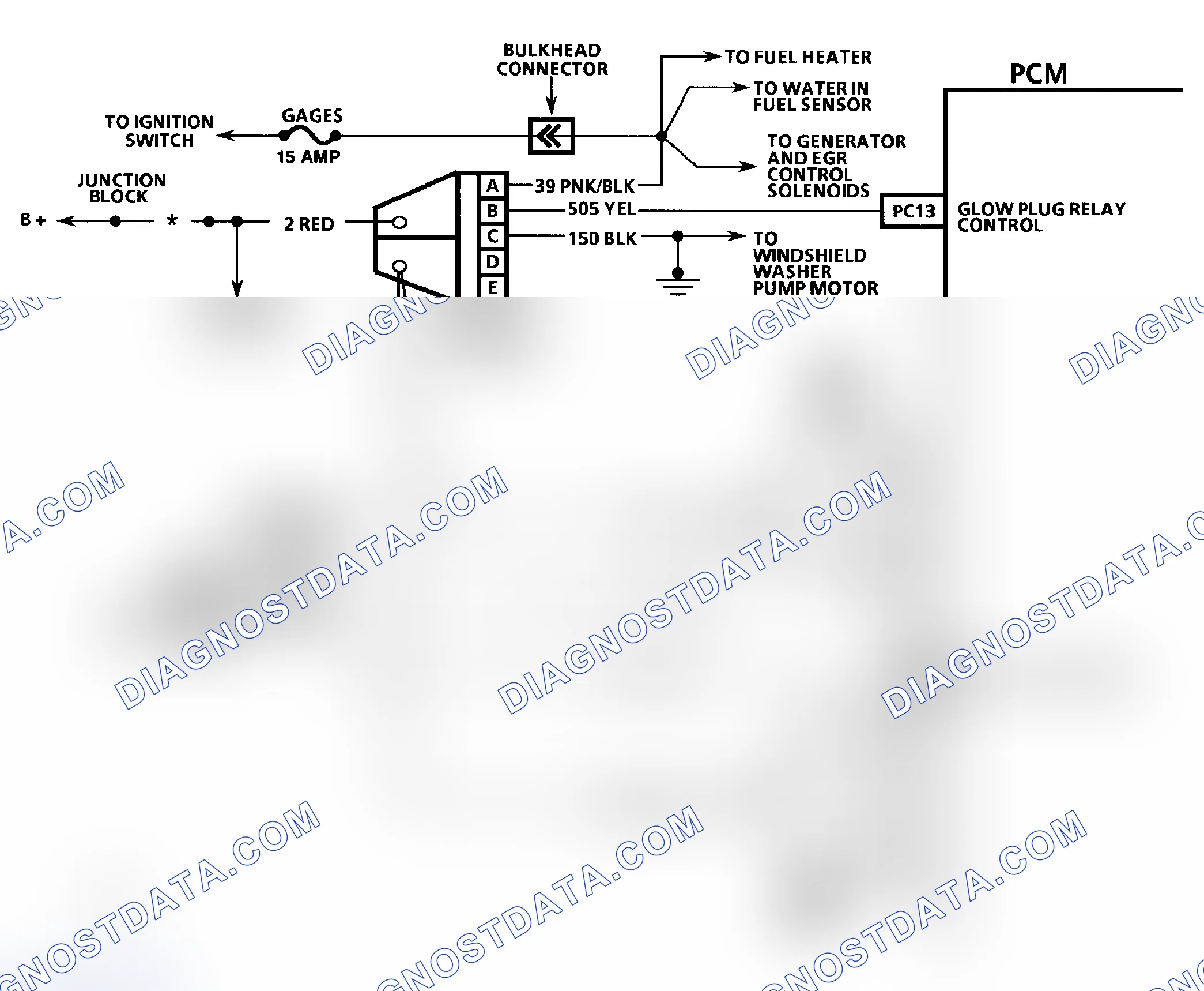 Scheme 469: DTC 29 Schematic ("G" Series) Glow Plug Relay Circuit Fault