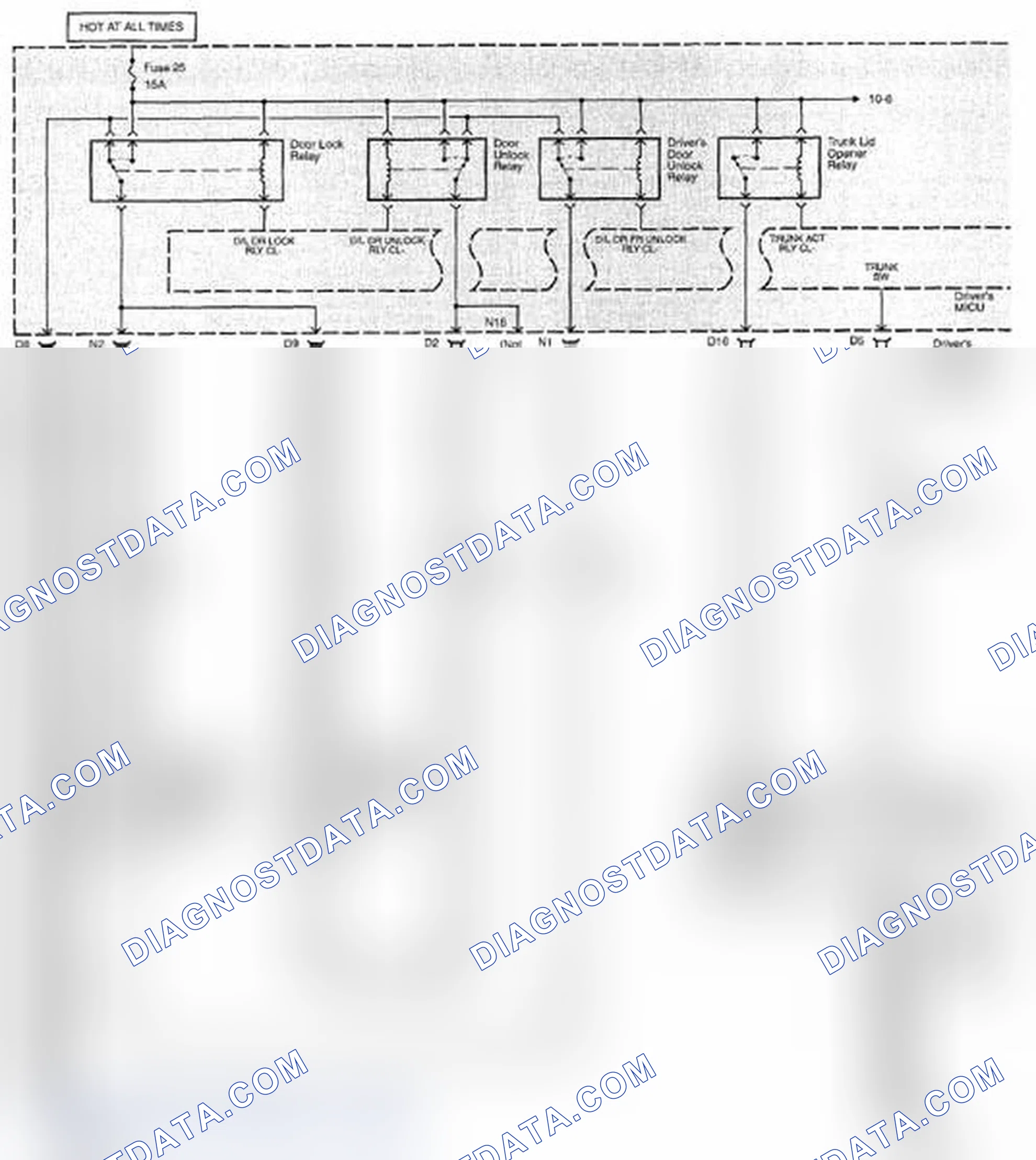 Scheme 375: Keyless/Power Door Locks/Security System Circuit Diagram (Page 130)