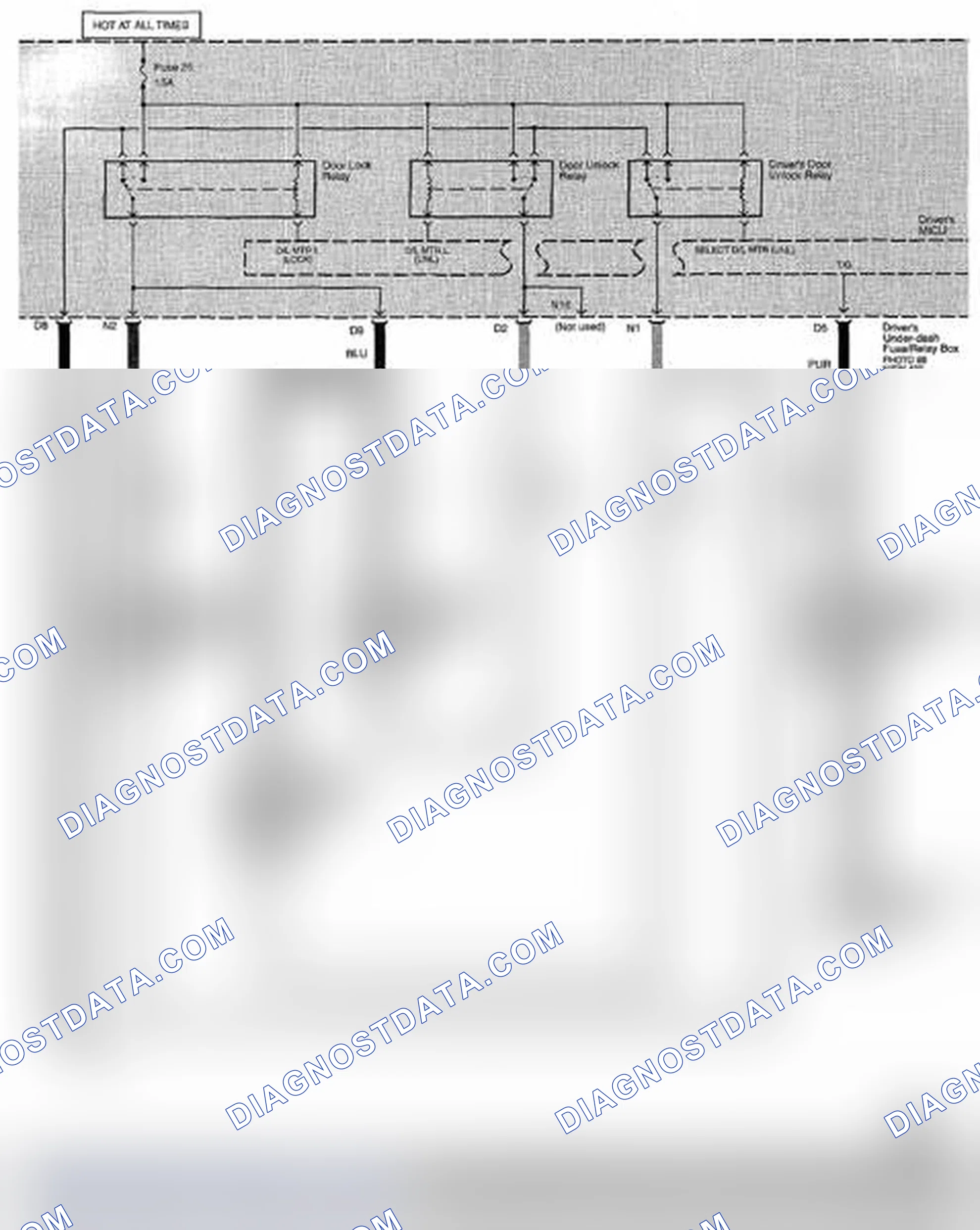 Scheme 274: Keyless Entry System/Power Door Lock System/Security System Circuit Diagram (Page 130-1)