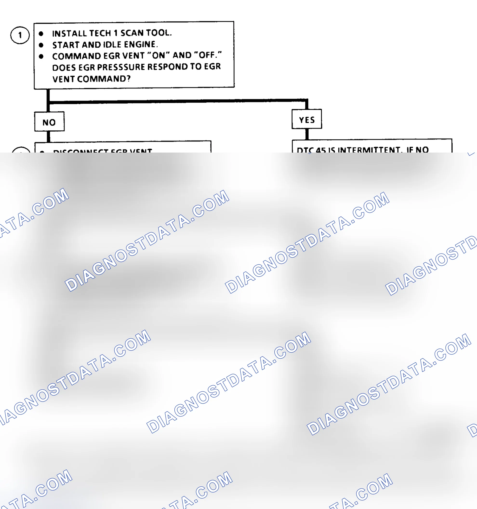 Scheme 207: DTC 45 Flow Chart ("C" & "K" Series) EGR Vent Error