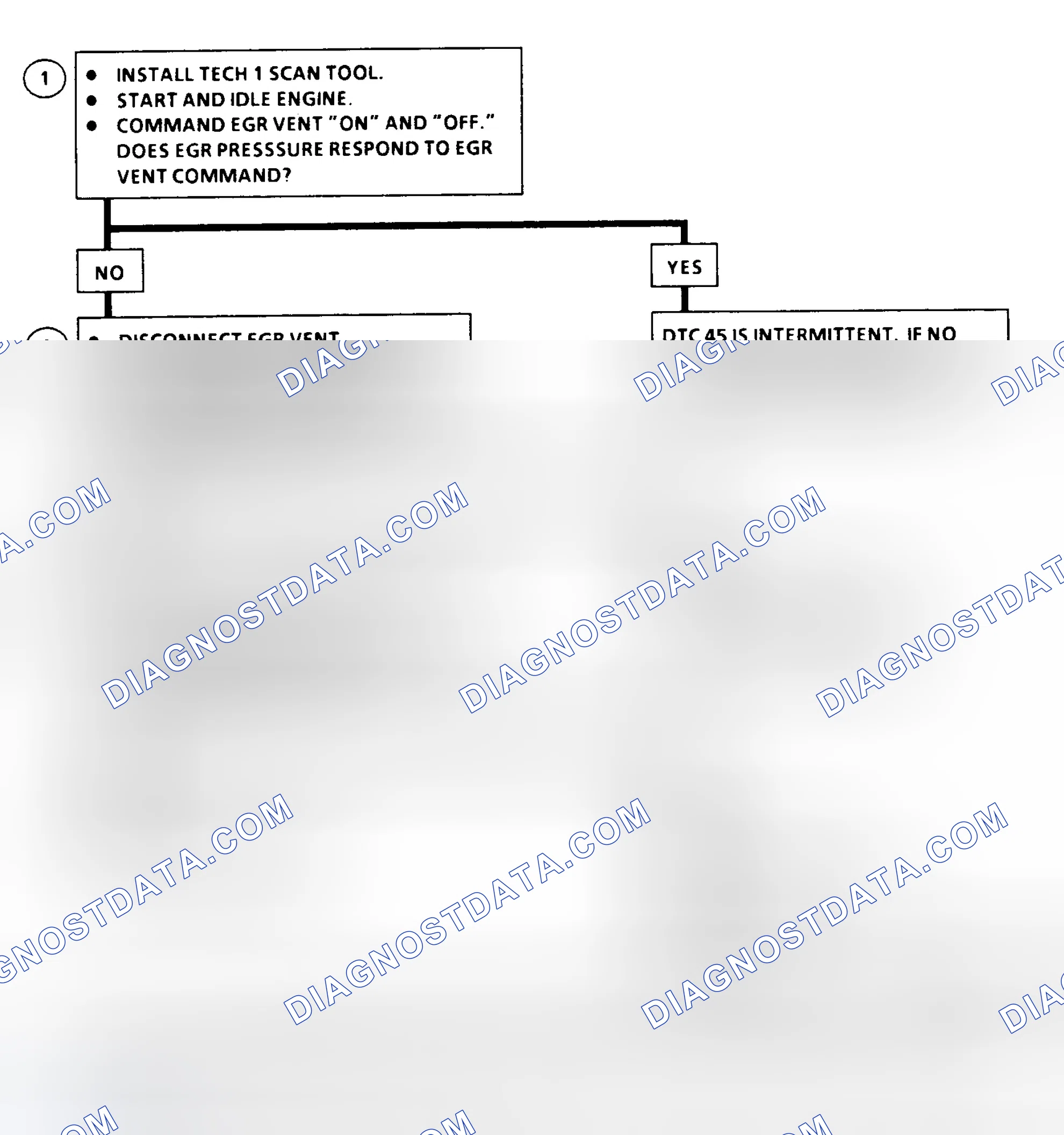 Scheme 204: DTC 45 Flow Chart ("C" & "K" Series) EGR Vent Error