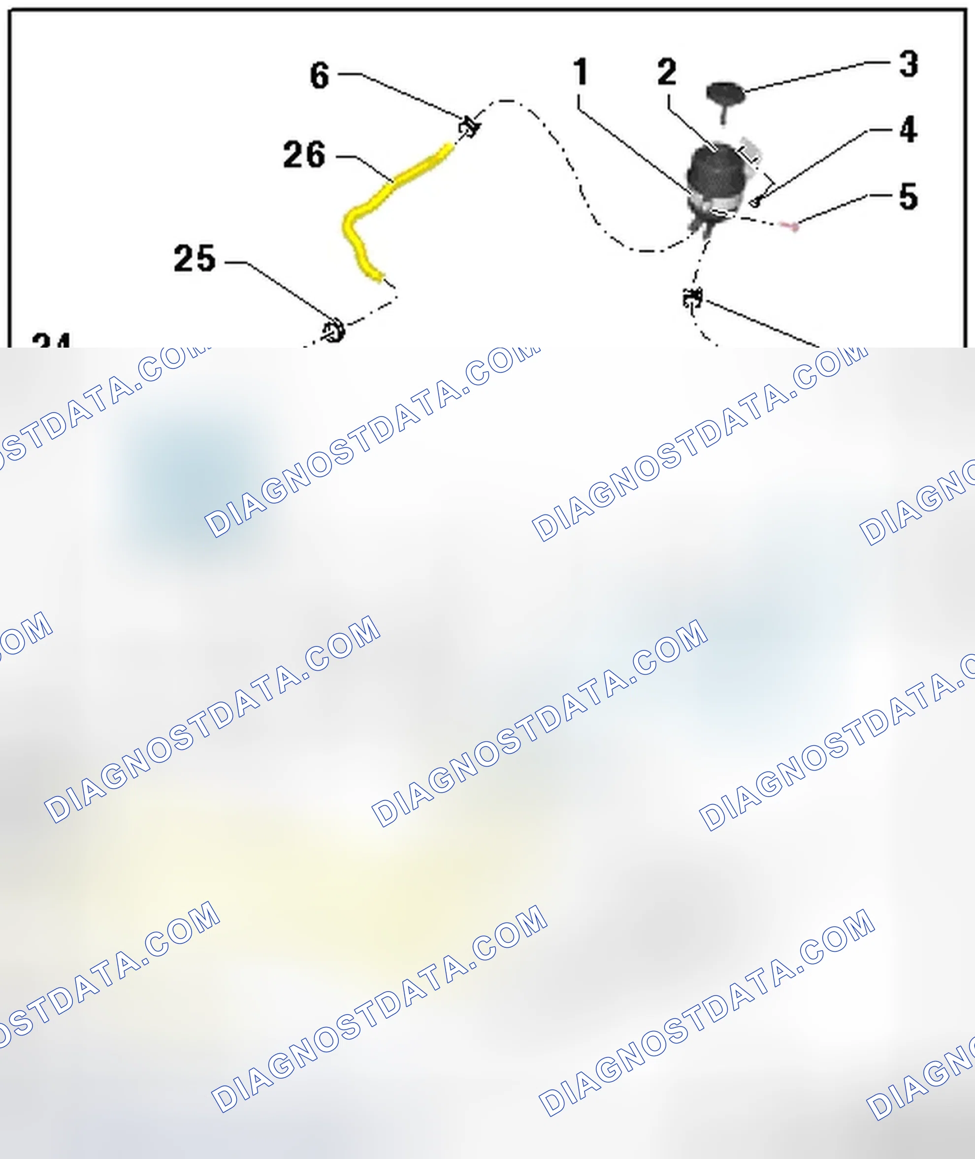 Scheme 173: POWER STEERING PUMP, HYDRAULIC LINES AND RESERVOIR OVERVIEW, VEHICLES WITHOUT DYNAMIC STEERING
