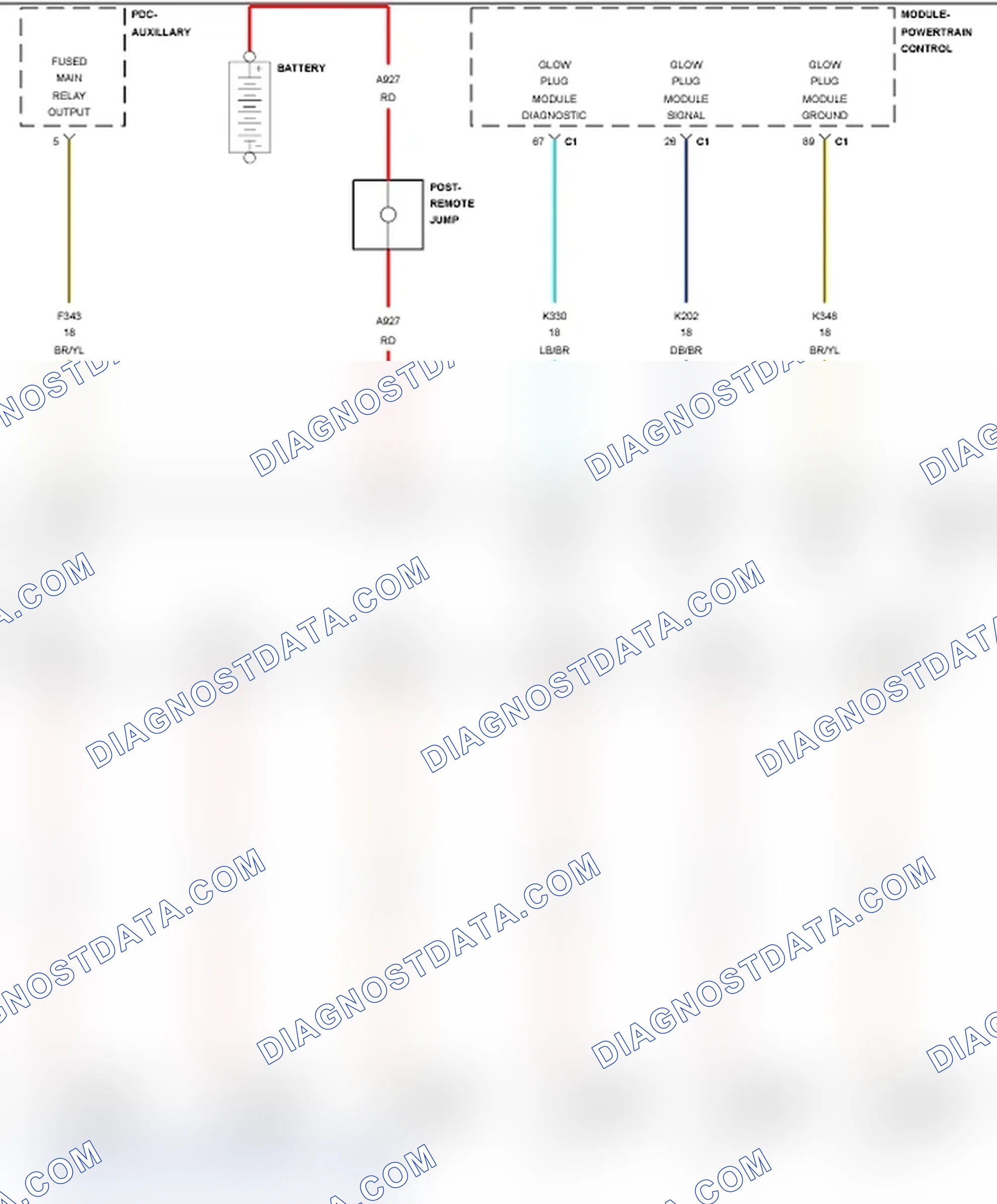 Scheme 607: P0383-GLOW PLUG CONTROL MODULE CONTROL CIRCUIT LOW