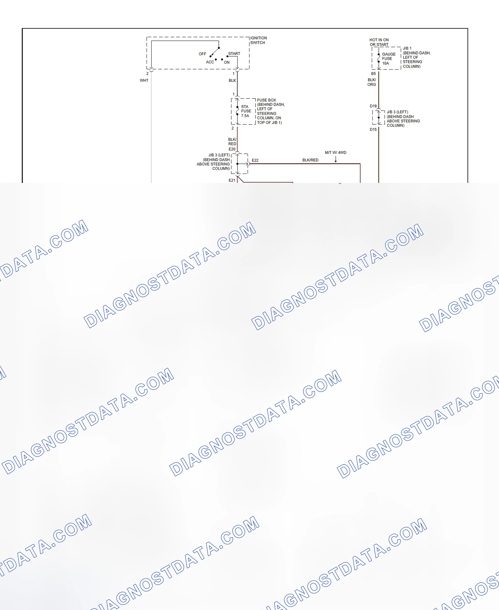 Fig. 30: Starting System Wiring Diagram (Tacoma)