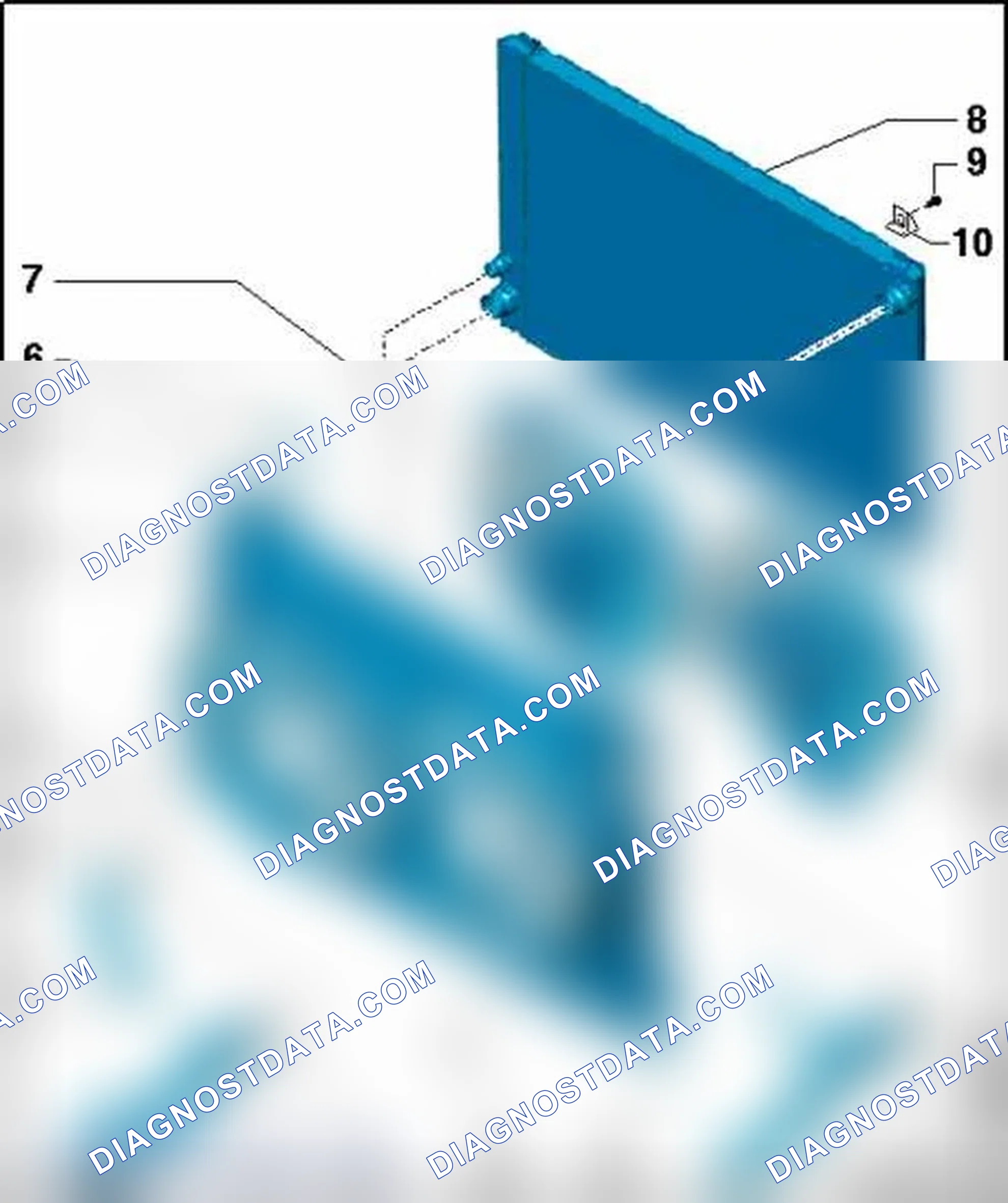 Scheme 329: Radiator and coolant fan, assembly overview