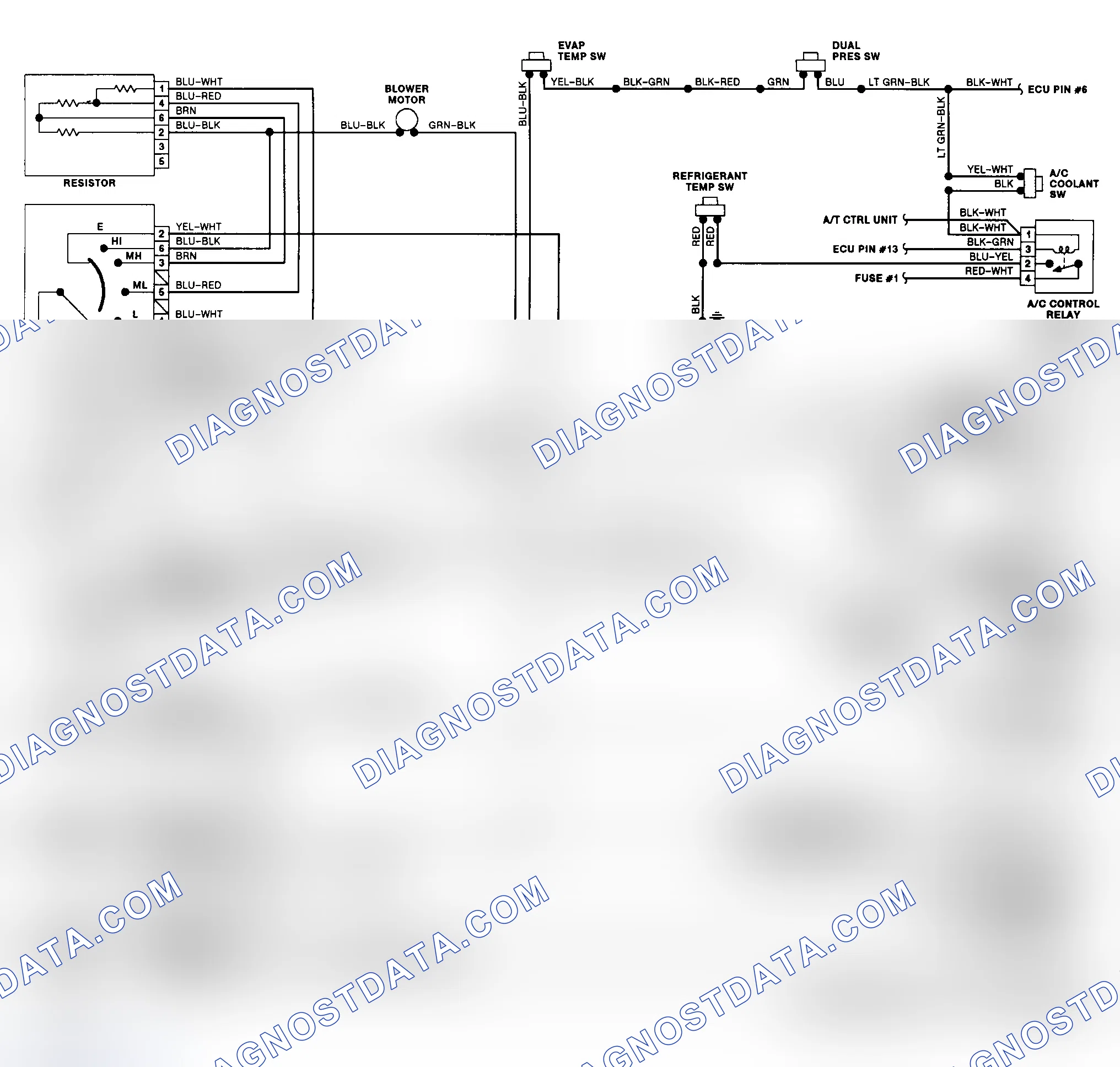 Scheme 12: Manual A/C-Heater System Wiring Diagram (Elantra)