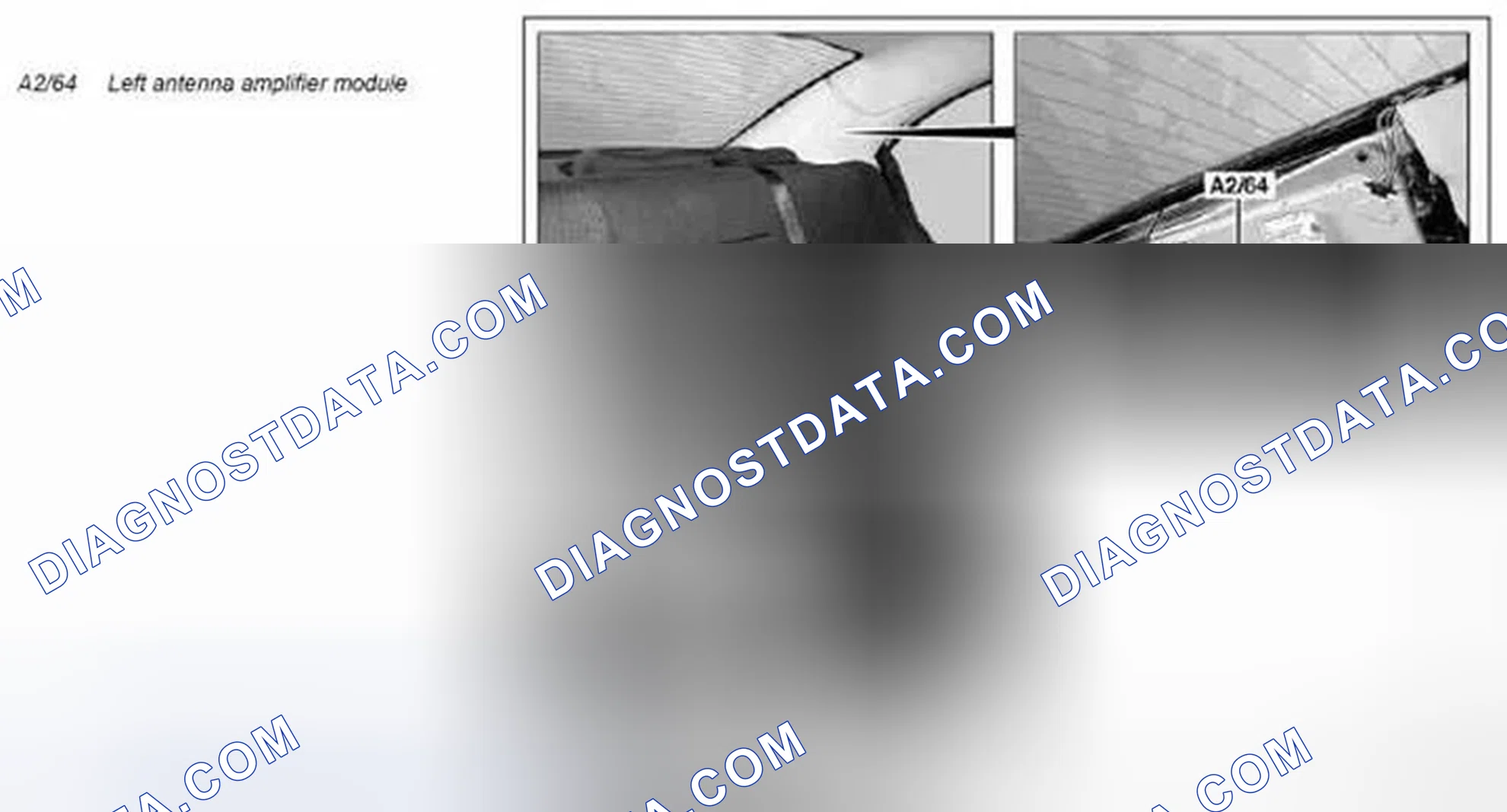 Scheme 1: Left antenna amplifier module, component description - GF82.62-P-3121TM